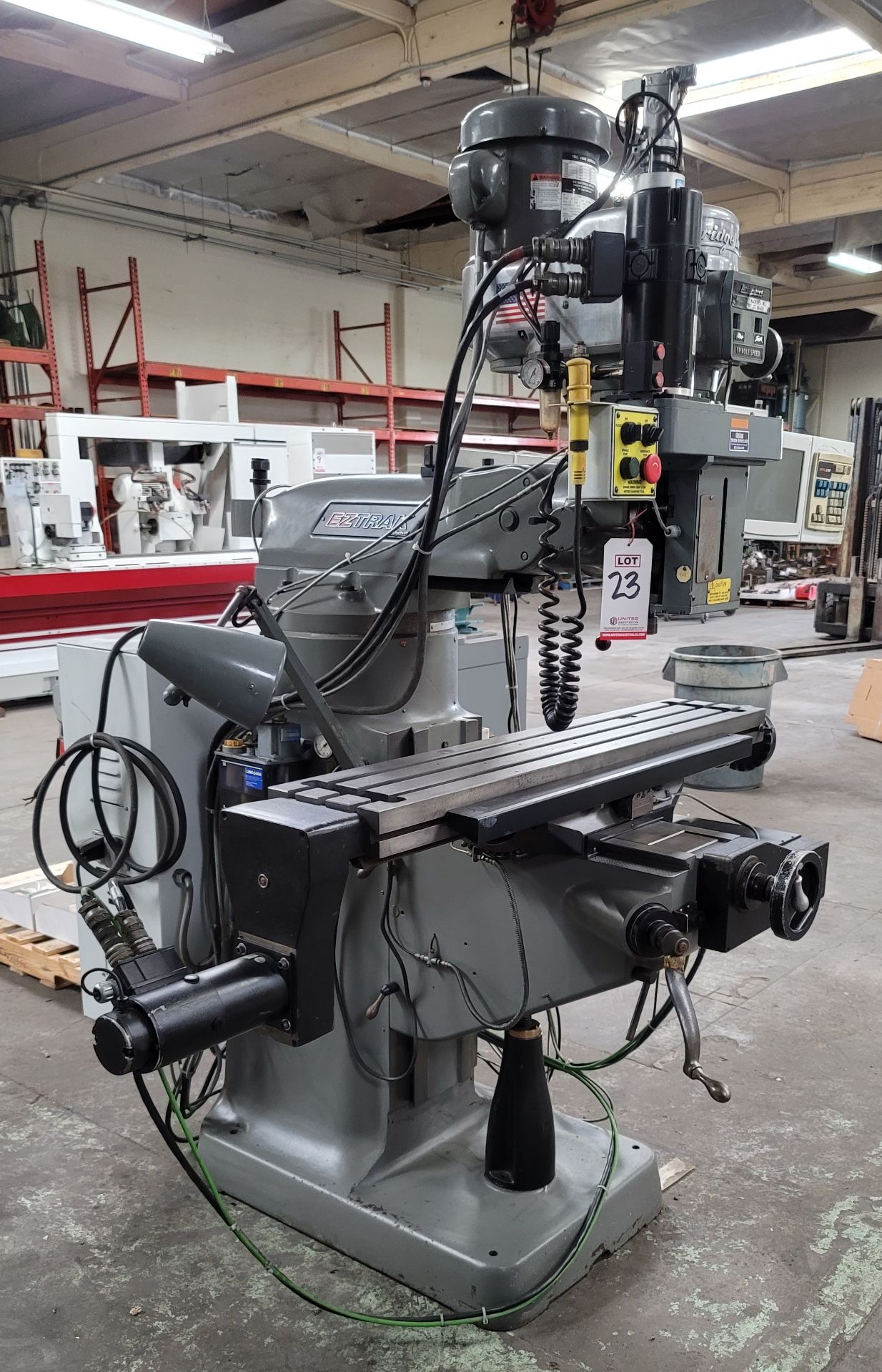 BRIDGEPORT 3-AXIS EZ TRAK CNC VERTICAL MILL, TRAVELS: 30" X 12" X 12", POWER DRAW BAR, 9" X 48"