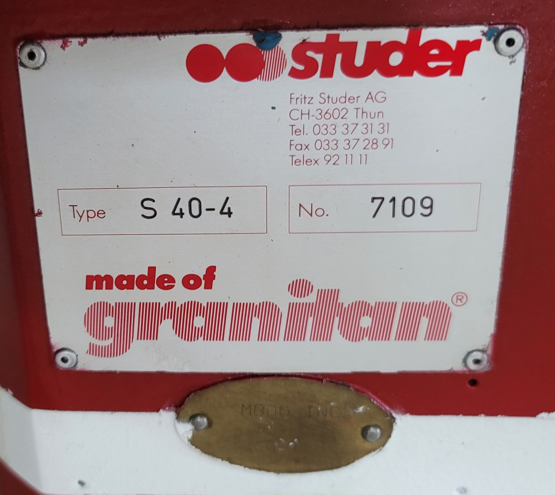 STUDER S 40-4 GRANITAN CNC CYLINDRICAL GRINDER, FANUC SERIES OI-TD CONTROL, GRINDING LENGTH 1000 MM, - Image 11 of 11