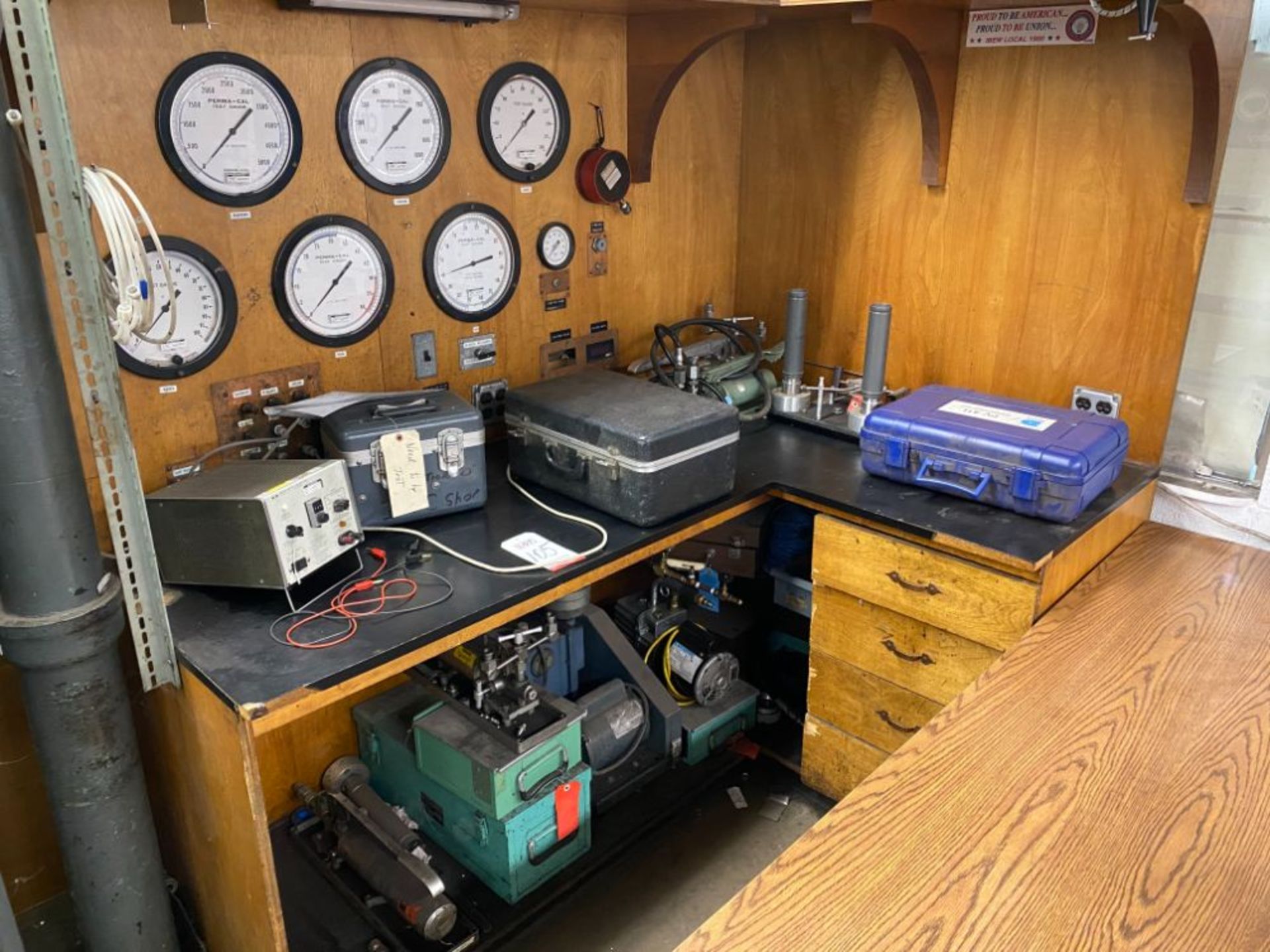 LOT - TEST STATION, W/ ASSORTED TOOLS