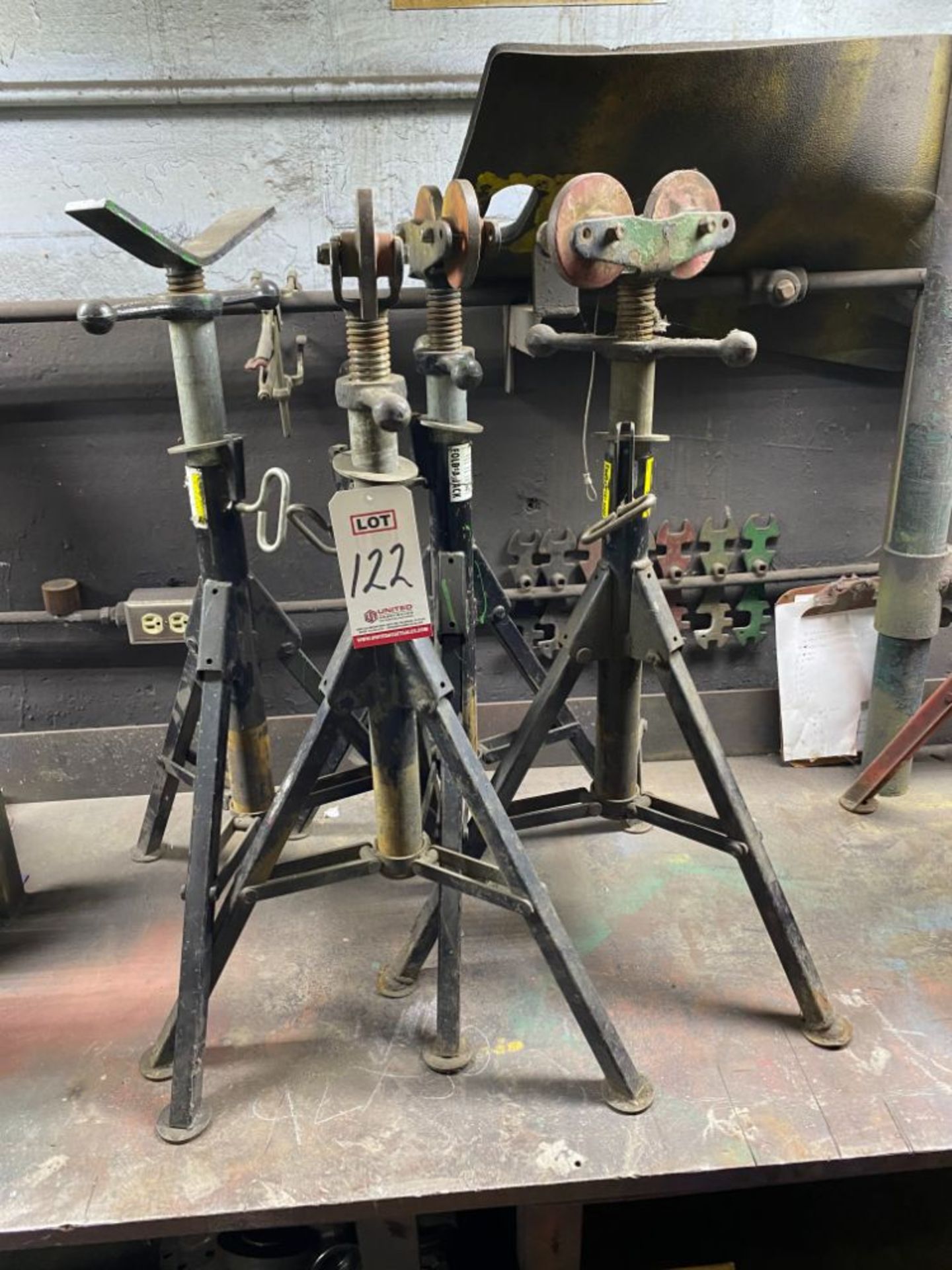 LOT - (4) FOLDING BASE PIPE TURNING & V WELDING STANDS