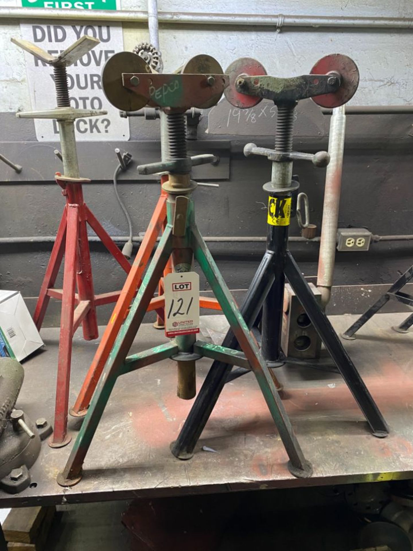 LOT - (4) FIXED BASE PIPE TURNING & V WELDING STANDS