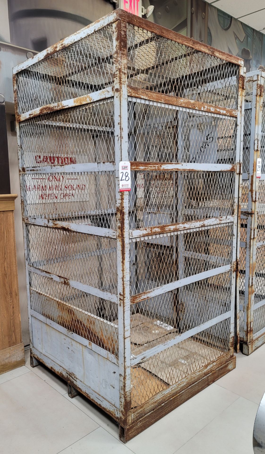 STEEL SECURITY CAGE, 4' X 4' X 7-1/2' HT