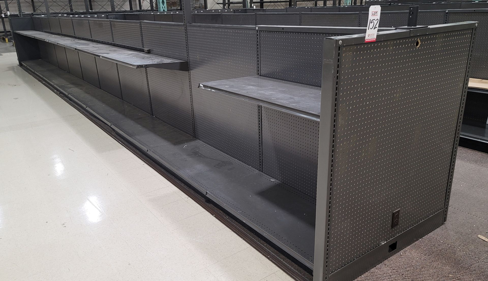 42' GONDOLA SHELVING UNIT, 2-SIDED, W/ (1) END CAP