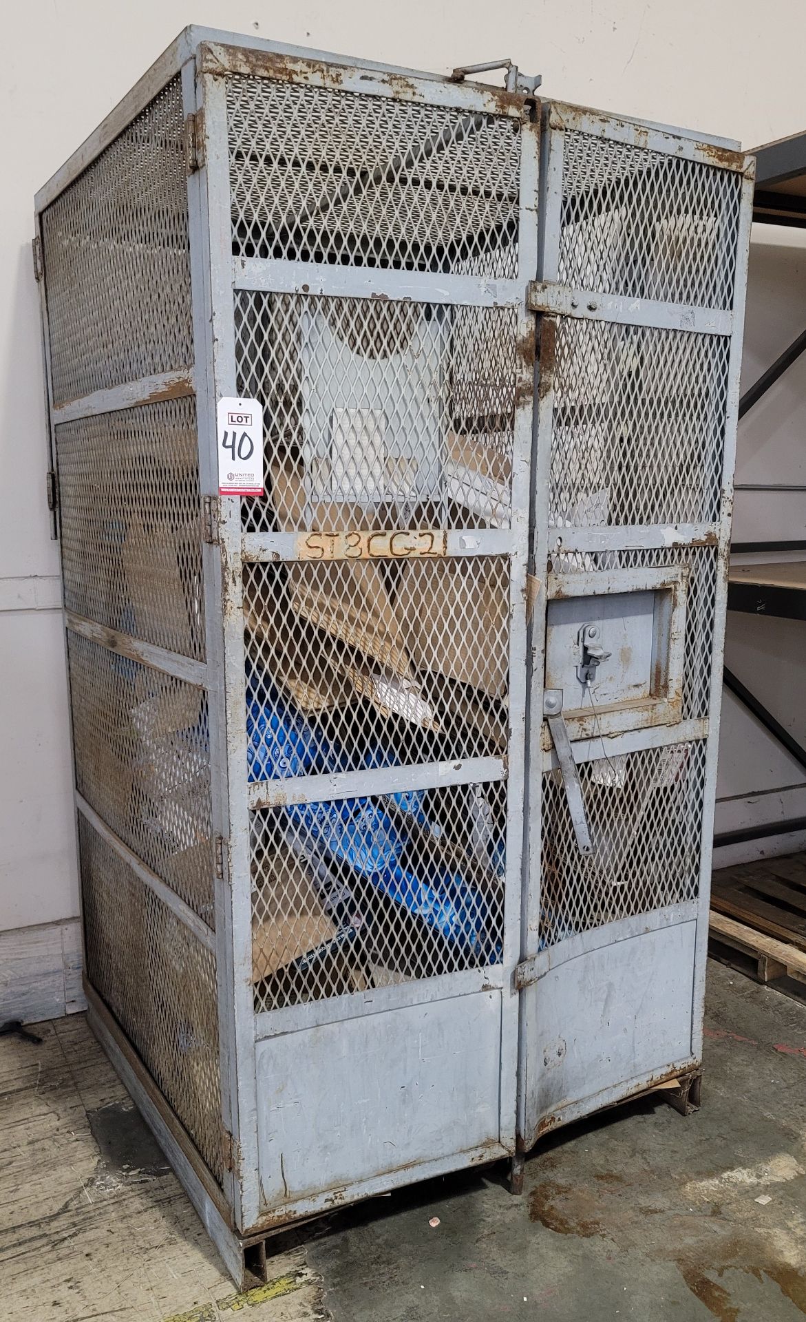 STEEL SECURITY CAGE, 4' X 4' X 7-1/2' HT