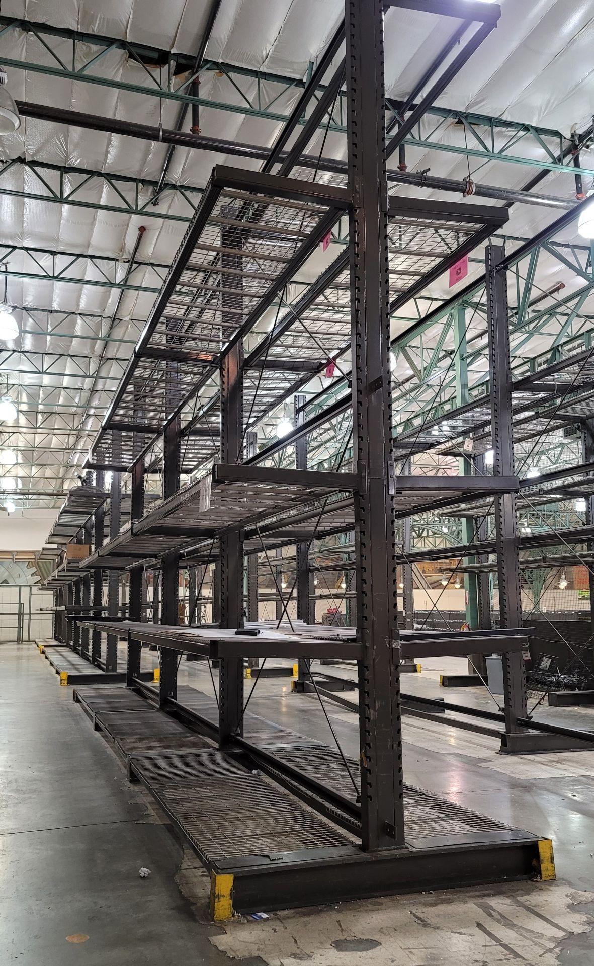 LOT - (3) 12' SECTIONS OF CANTILEVER PALLET RACK, 2-SIDED, 20' HT, WIRE DECKING - Image 2 of 2