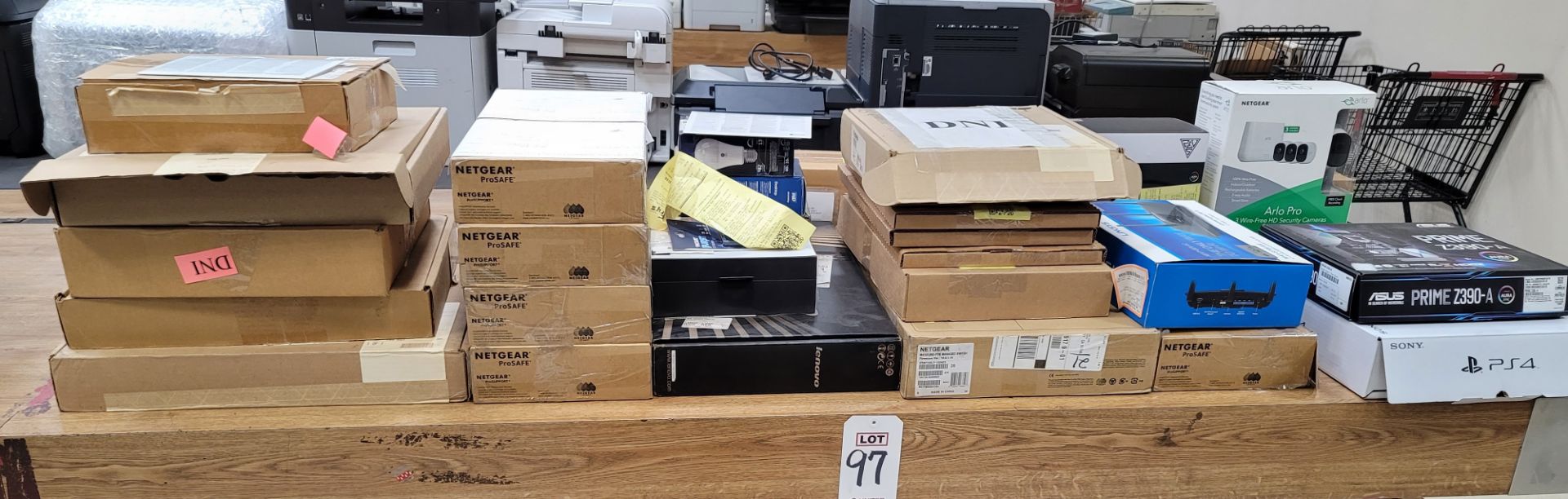 LOT - MISC ELECTRONICS: ROUTERS, SONY PS4, WIRELESS CAMERA SYSTEM, ETC.