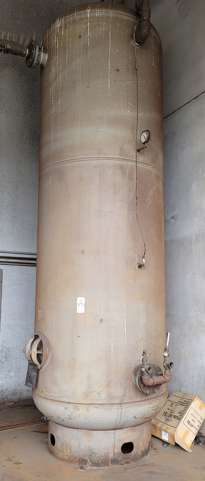 LARGE AIR RECEIVING TANK, 5' DIA AND APPROX. 16' HT