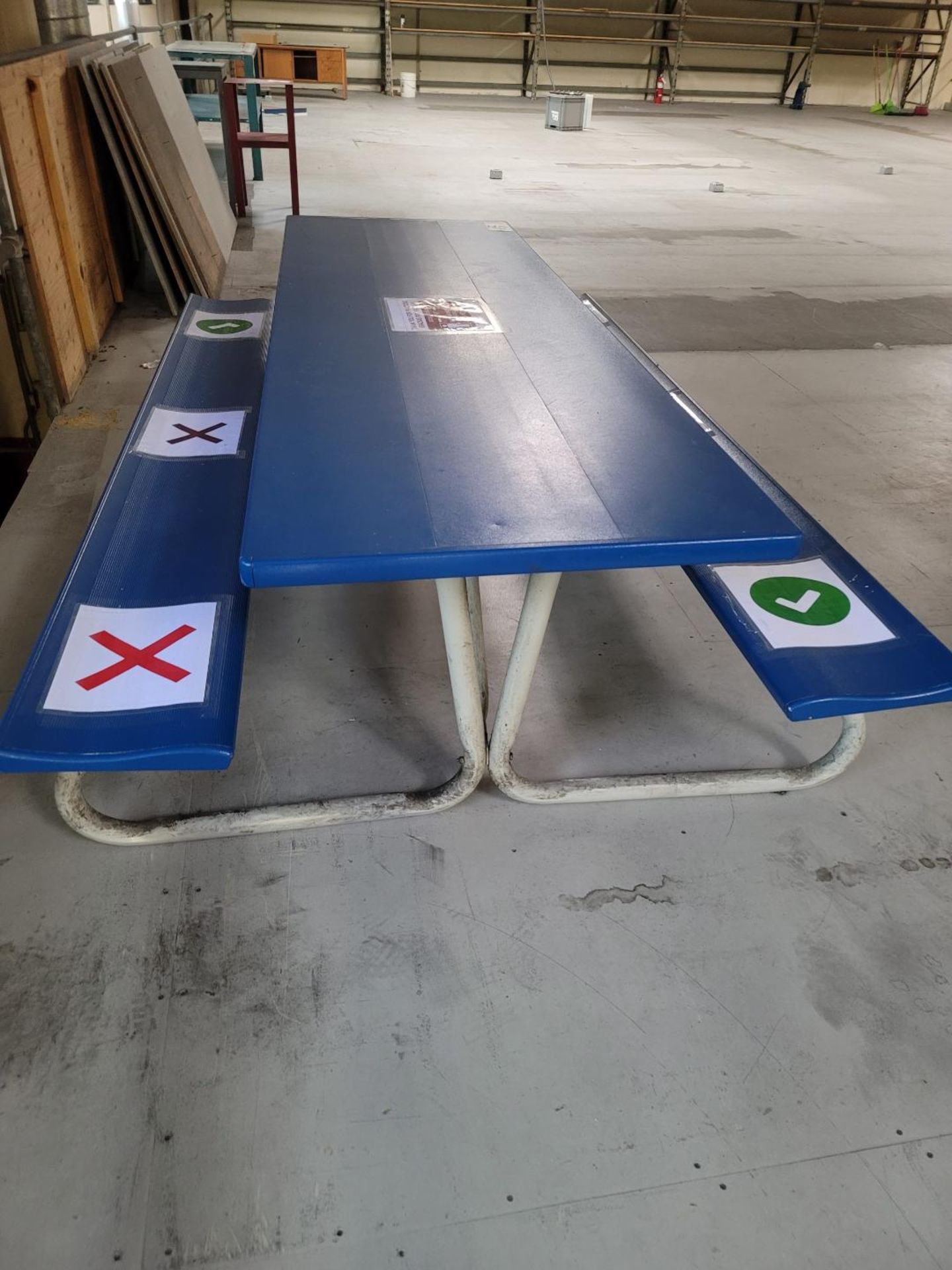 ALUMINUM PICNIC TABLE, LIGHTWEIGHT ALL ALUMINUM, TOP MEASURES 30" X 8' - Image 2 of 2