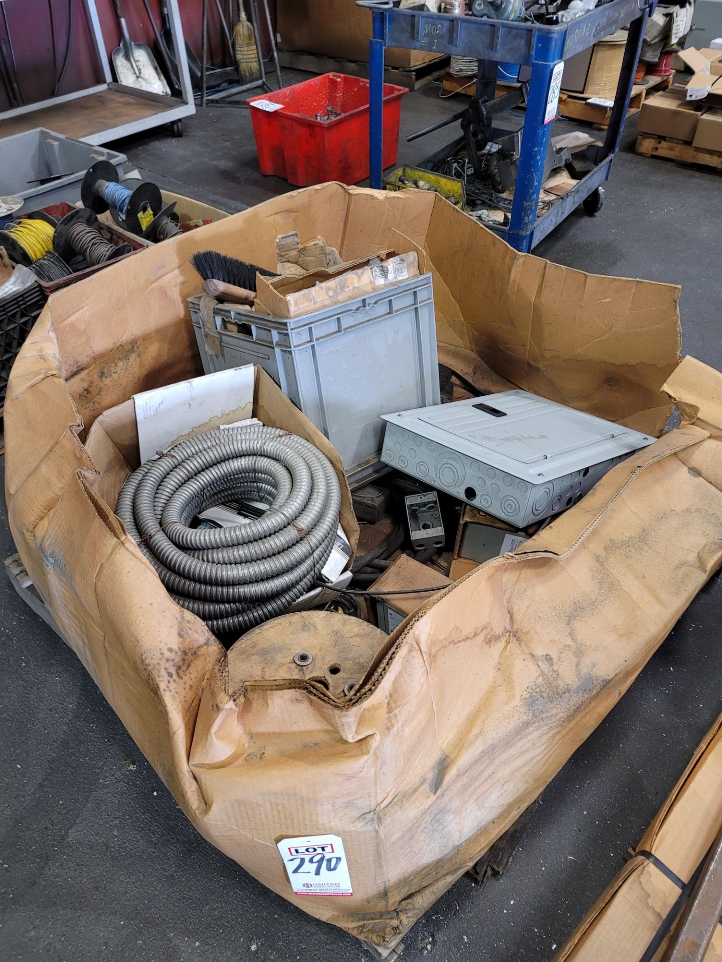 LOT - ELECTRICAL CONDUIT, 3-PHASE BREAKER PANEL, ETC.