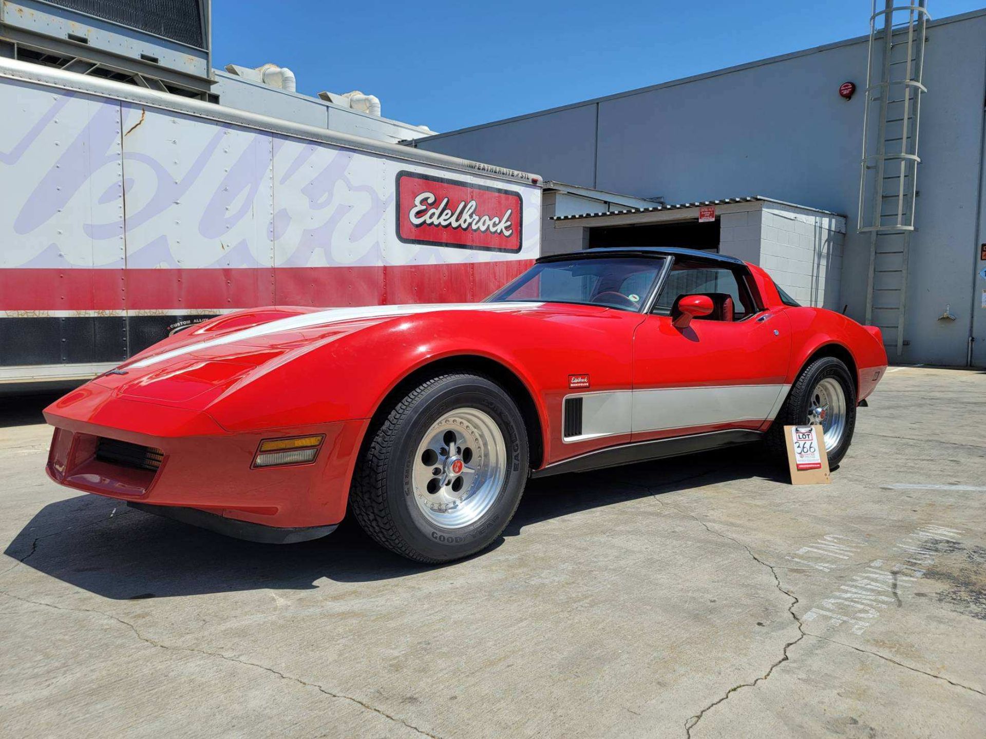 1980 CHEVROLET CORVETTE, WAS VIC EDELBROCK'S PERSONAL CAR BOUGHT FOR R&D, RED INTERIOR, TITLE ONLY.