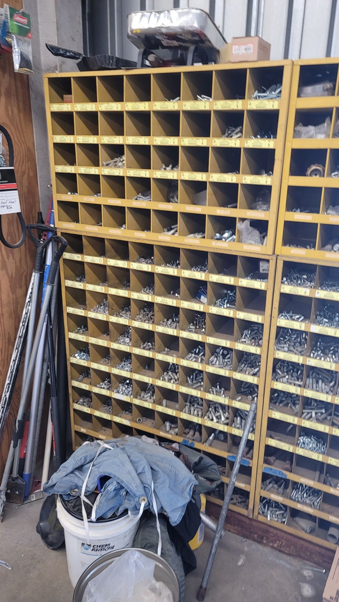 LOT - CUBBYHOLE BOLT & FASTENER BINS, W/ CONTENTS (LOCATED INSIDE WOOD SHOP) - Image 3 of 15