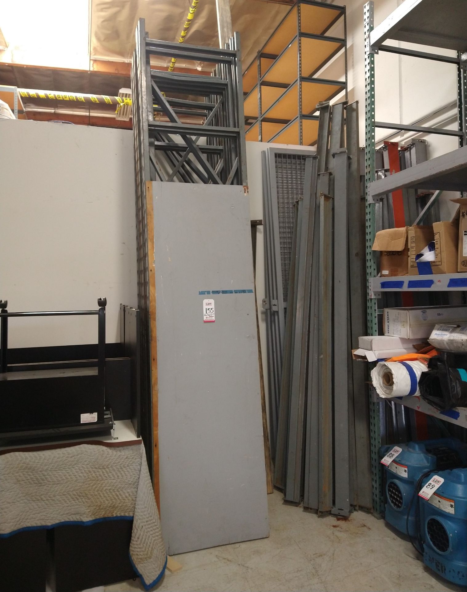 LOT - REMAINING DISASSEMBLED PALLET RACK IN BUILDING (LOCATION: ORANGE, CA)