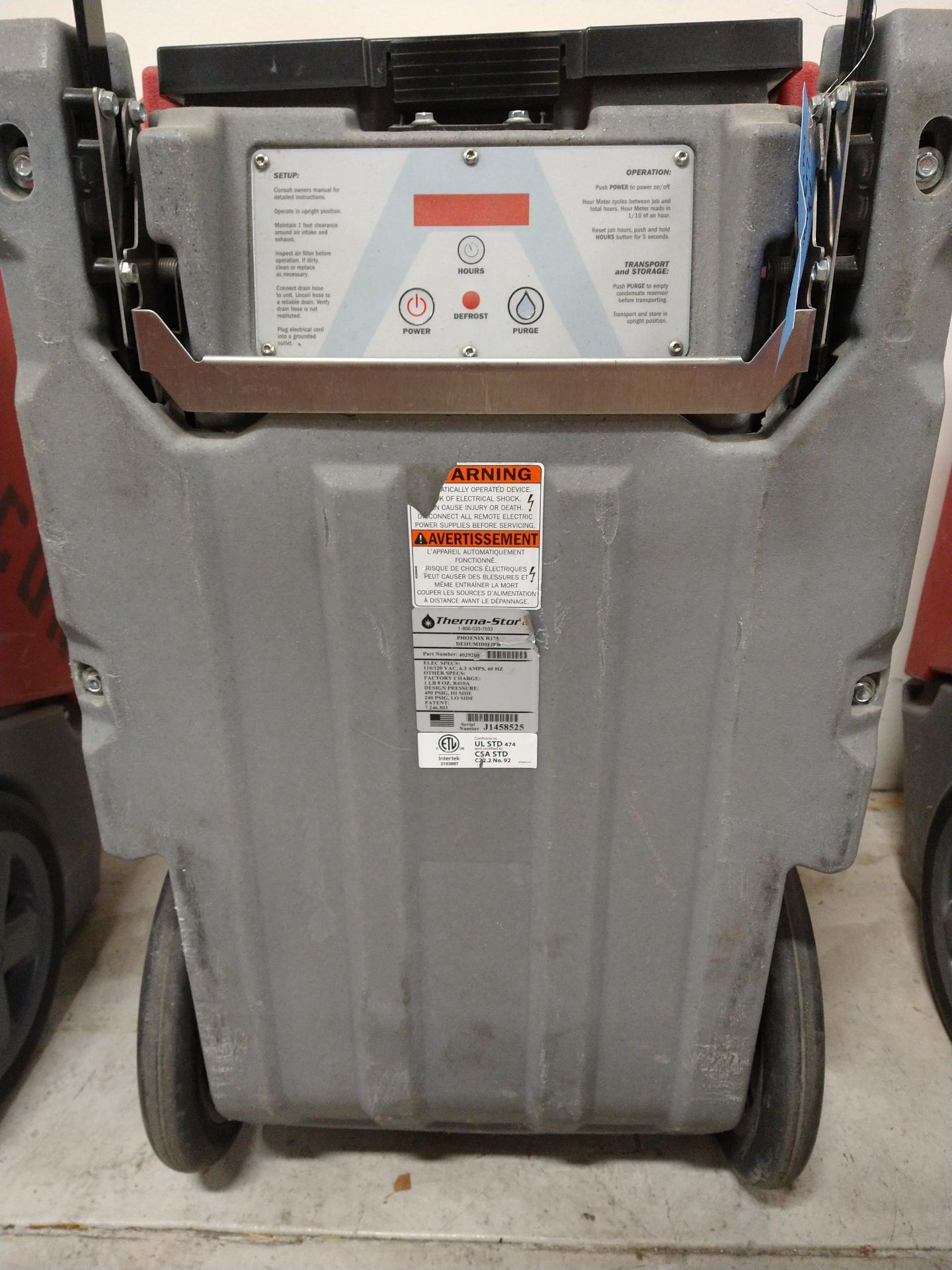 THERMA-STOR PHOENIX R175 DEHUMIDIFIER, NEEDS REPAIR (LOCATION: ORANGE, CA) - Image 2 of 3