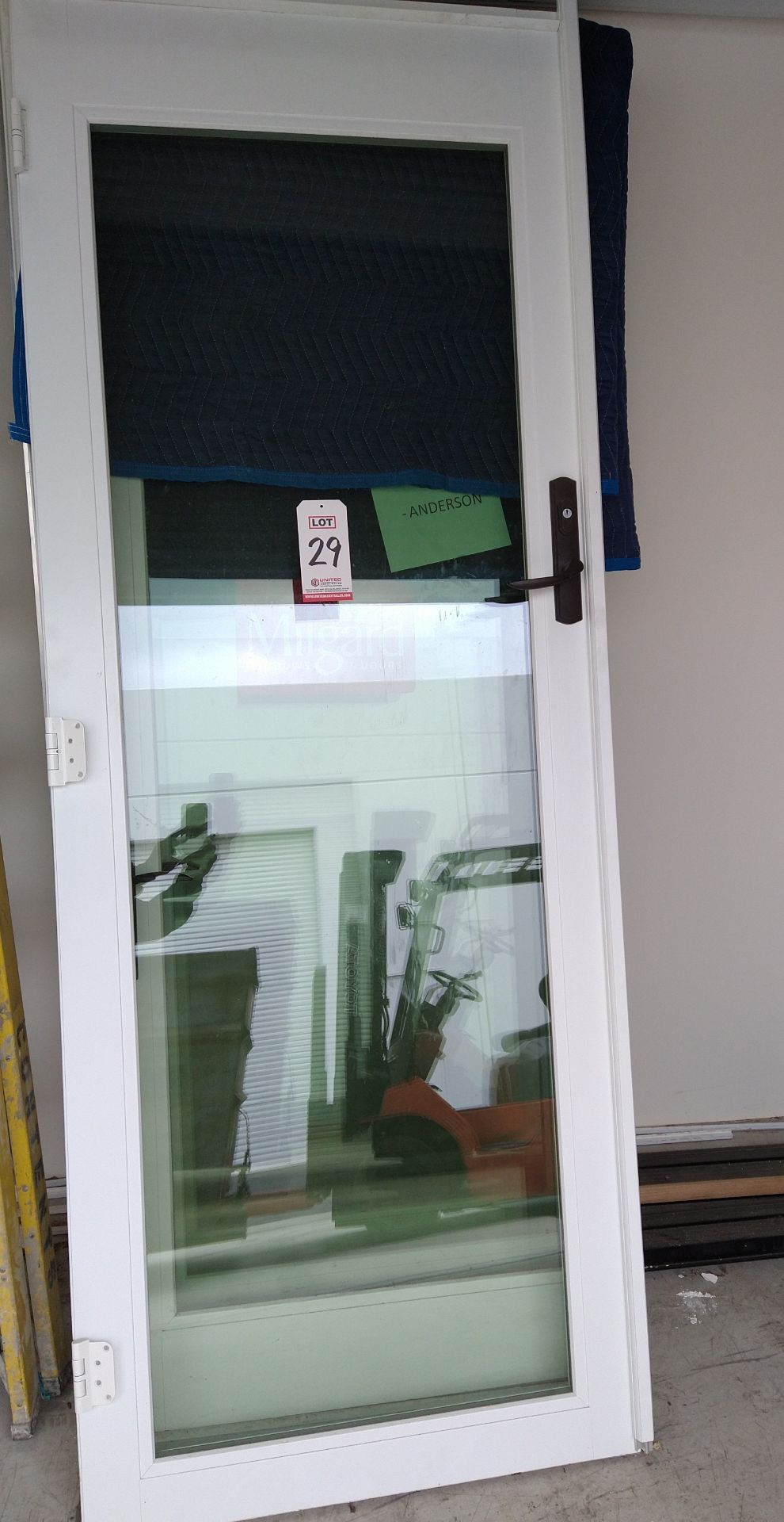 LOT - (4) FRAMED DOOR GLASS, 35" X 94", W/ ACCESSORIES (LOCATION: ORANGE, CA) - Image 2 of 2