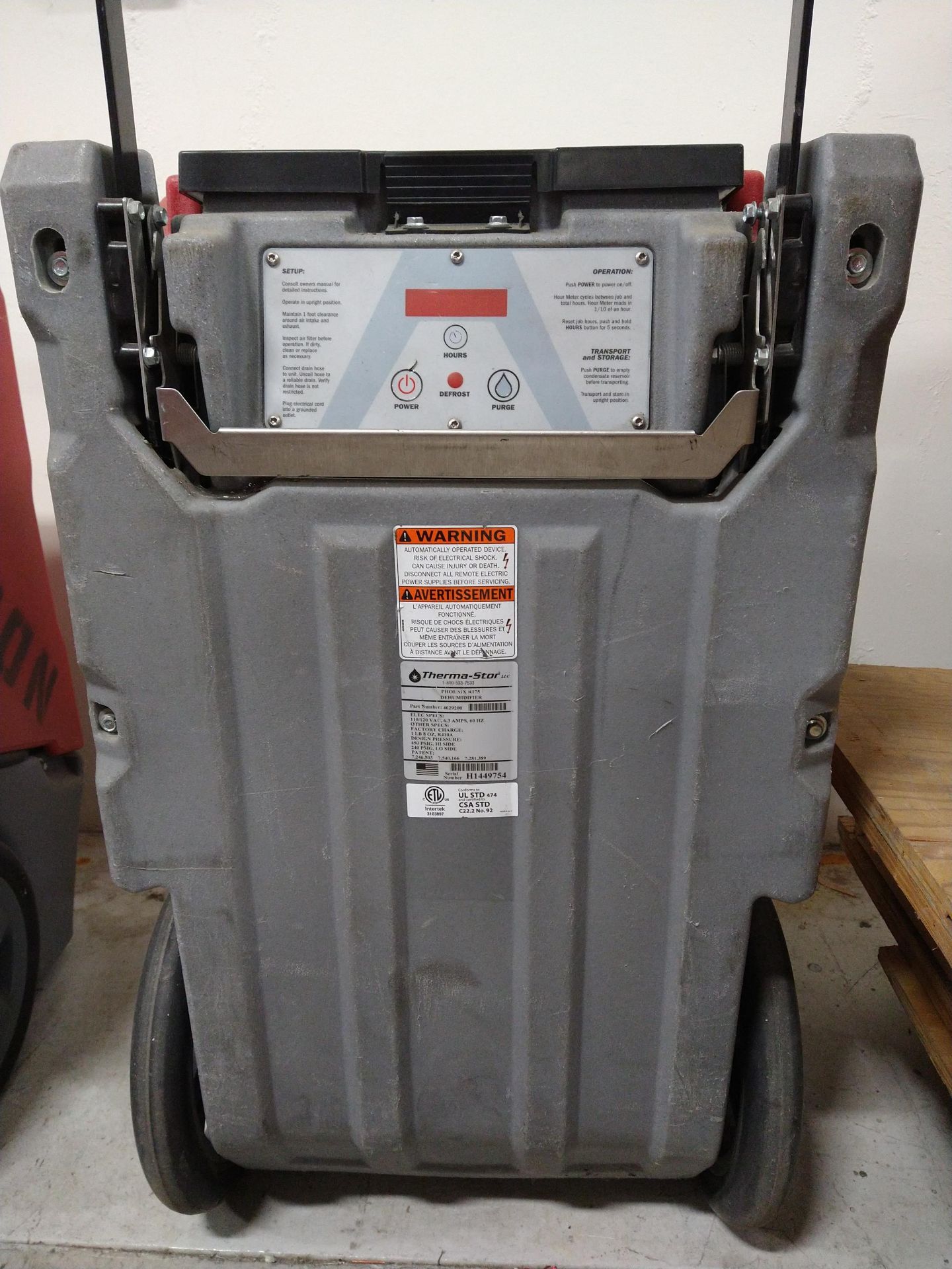 THERMA-STOR PHOENIX R175 DEHUMIDIFIER, NEEDS REPAIR (LOCATION: ORANGE, CA) - Image 2 of 3