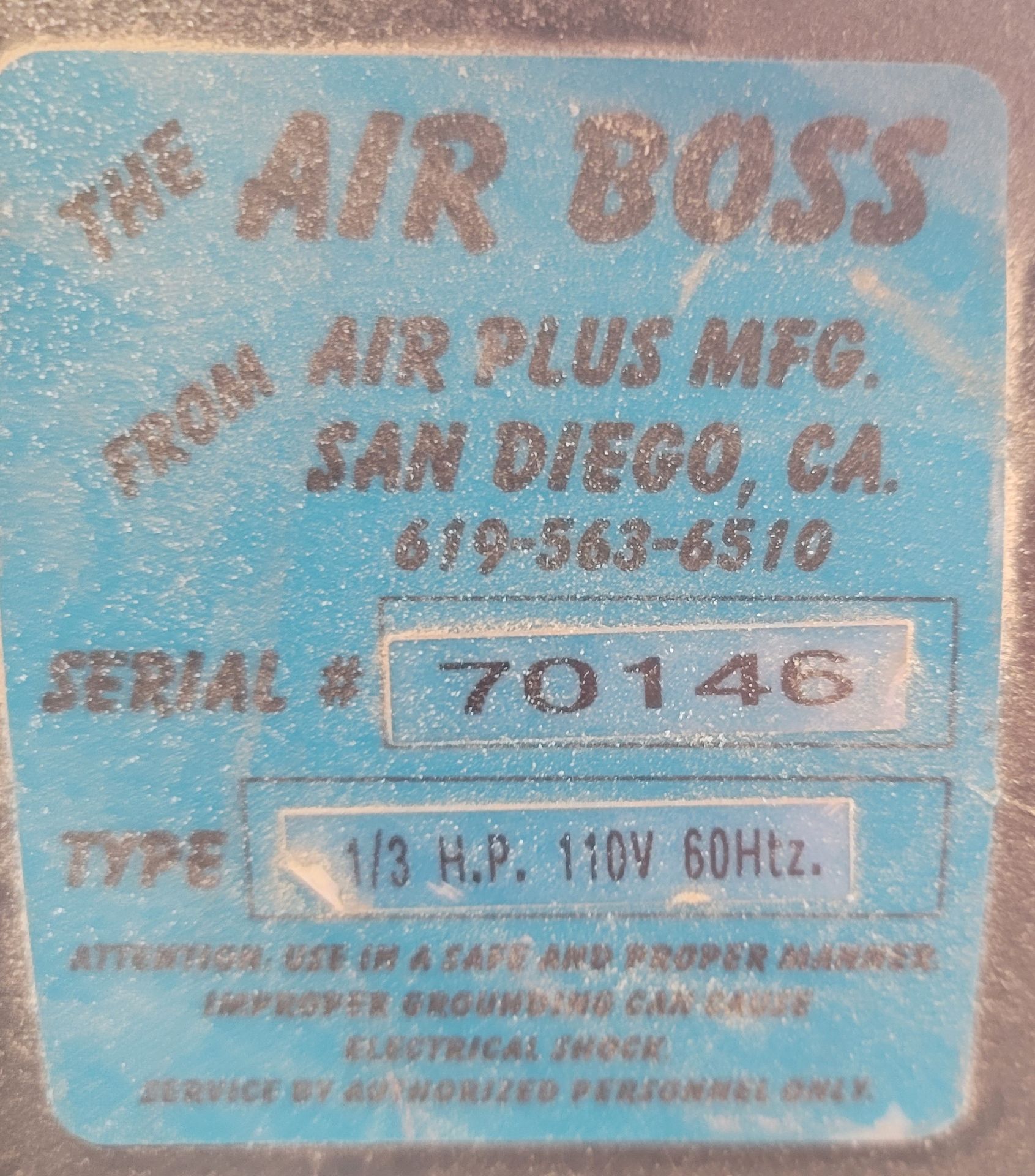 AIR BOSS 3-SPEED AIR MOVER/FLOOR DRYER, 1/3 HP (LOCATION: SAN DIEGO, CA) - Image 2 of 2