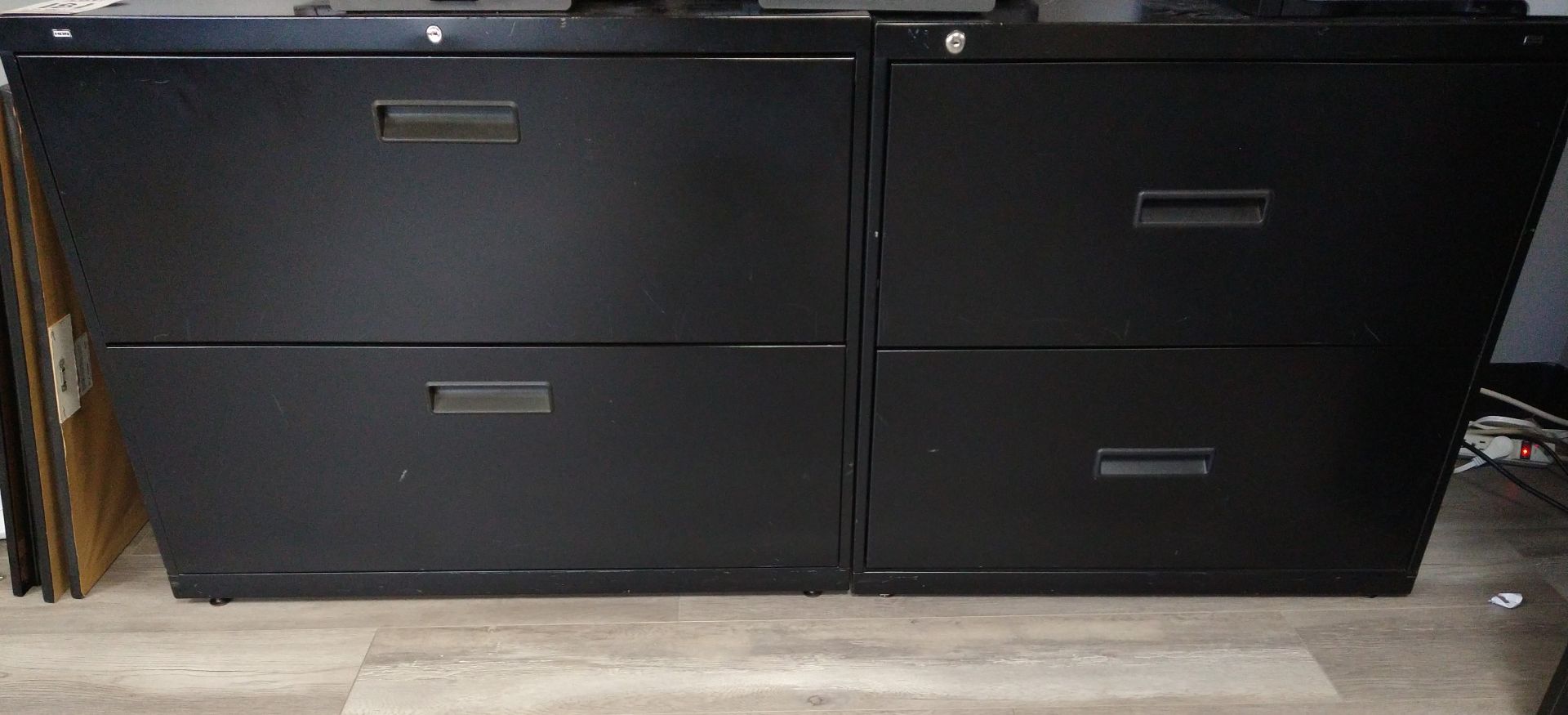 LOT - (2) BLACK LEGAL 2-DRAWER FILE CABINETS (LOCATION: ORANGE, CA)