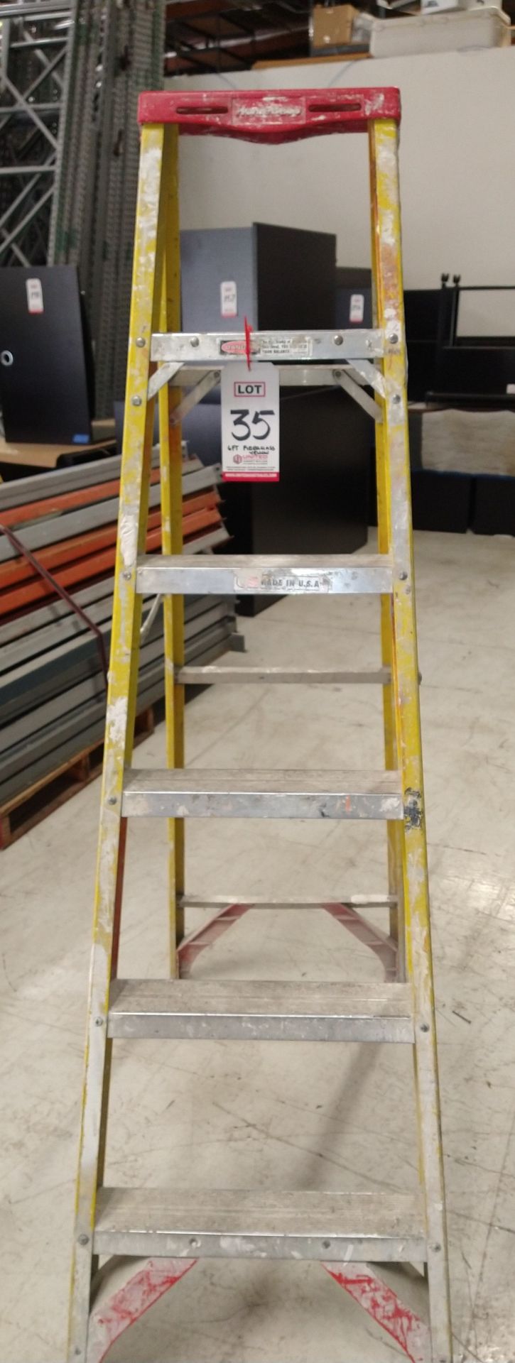 6' FIBERGLASS LADDER, YELLOW (LOCATION: ORANGE, CA)