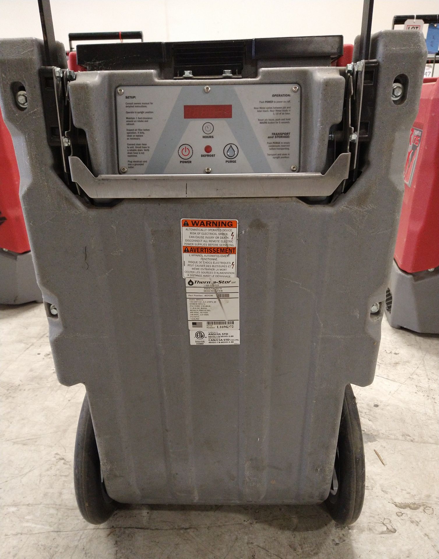 THERMA-STOR PHOENIX R175 DEHUMIDIFIER, NEEDS REPAIR (LOCATION: ORANGE, CA) - Image 2 of 3