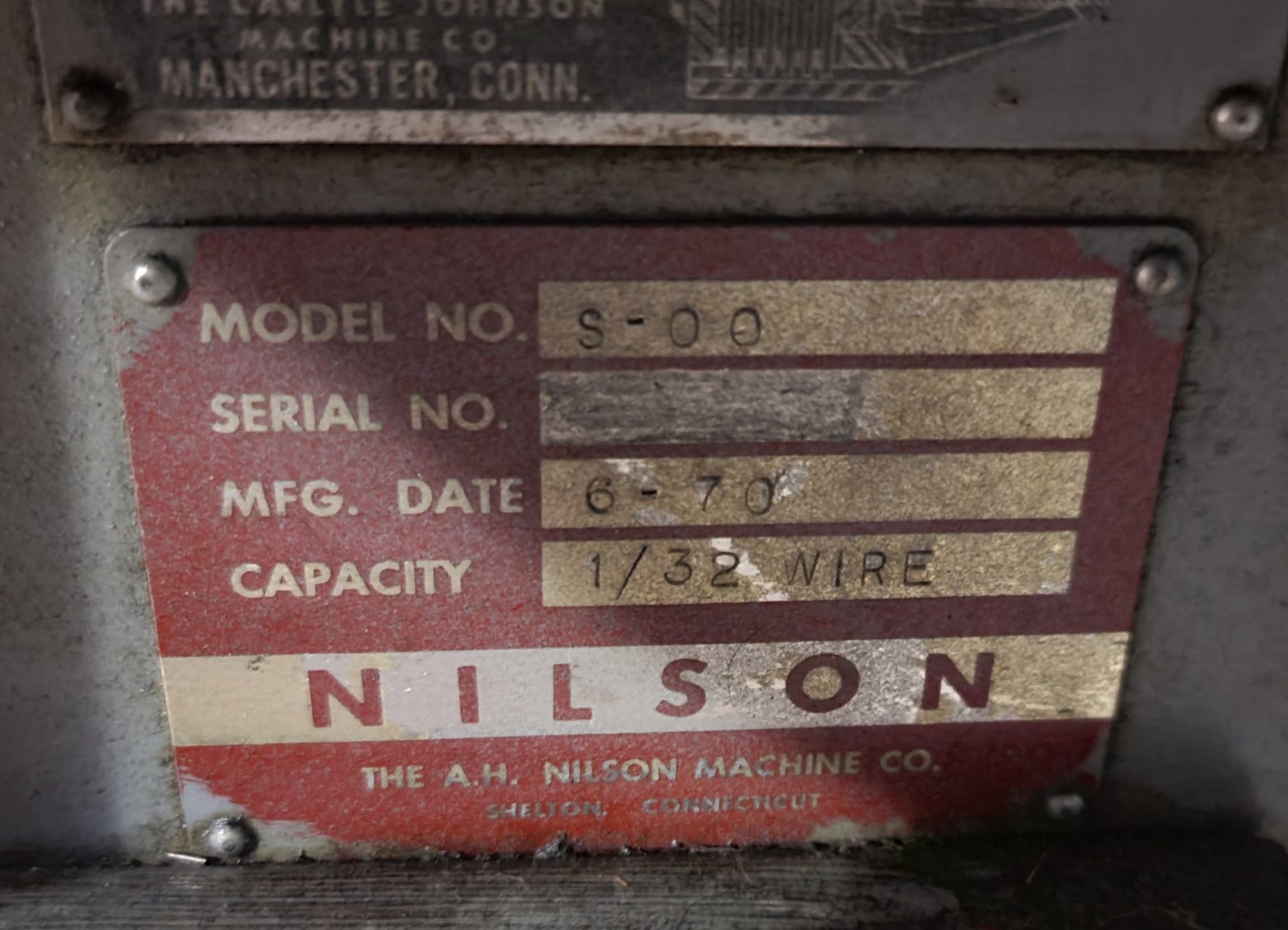 NILSON S-00 FOURSLIDE WIRE FORMING MACHINE, 1/32" CAPACITY, S/N UNREADABLE - Image 3 of 3