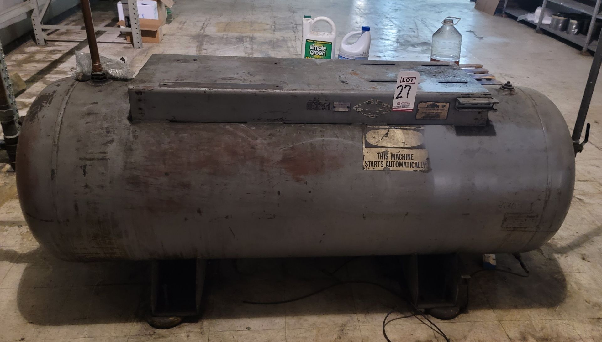 AIR RECEIVING TANK, 30" DIA X 86", HORIZONTAL ORIENTATION