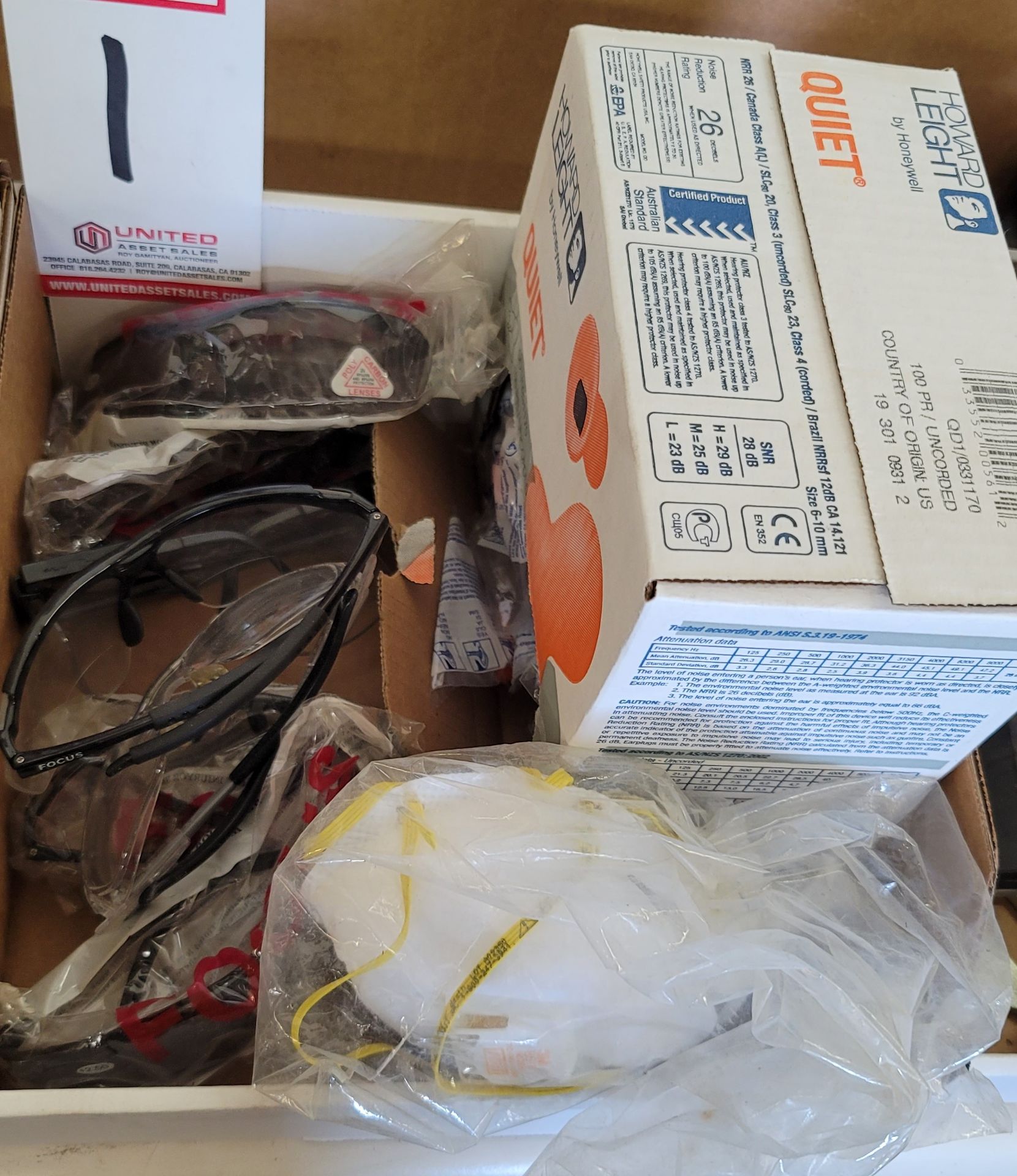 LOT - (3) BOXES OF MISC ITEMS, TO INCLUDE: REAR VIEW MIRRORS, ADHESIVES, SAFETY GLASSES, EAR - Image 3 of 4