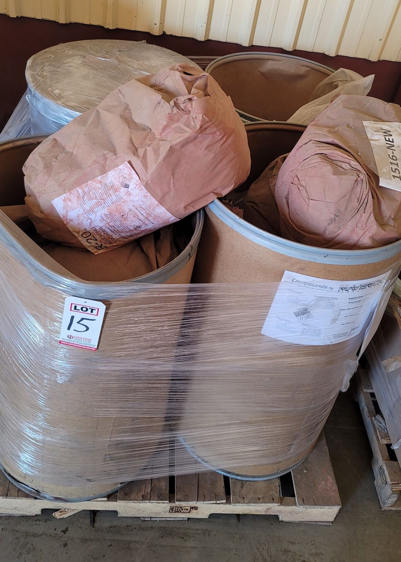 LOT - (4) DRUMS OF R-20 INSULATING POWDER