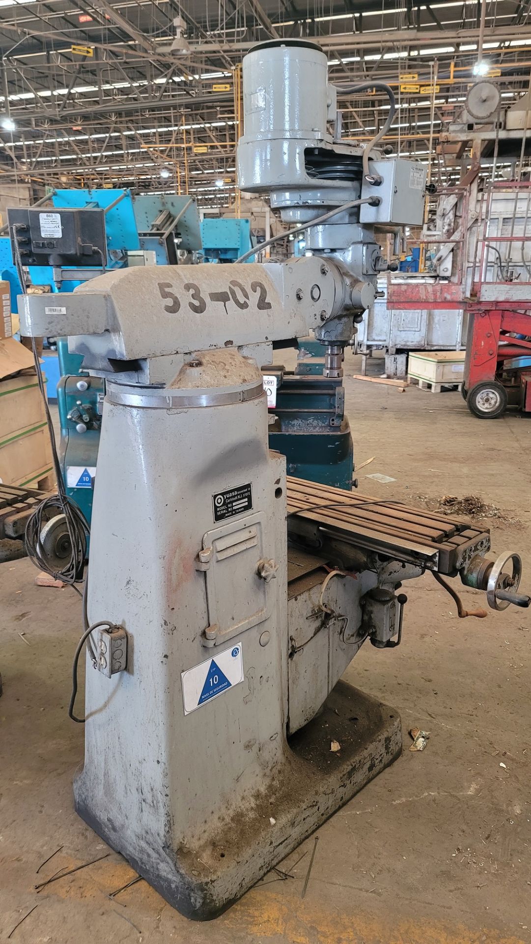 YUASA MILLING MACHINE, MODEL YX-2000, 9" X 42", S/N 79-123055 (PLM 53-02) - Image 2 of 2