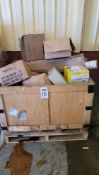 LOT - CRATE OF SAFETY SUPPLIES, ALUMINUM NIPPLES, LOCK BOX FOR KEYS, BATHROOM DISPENSERS