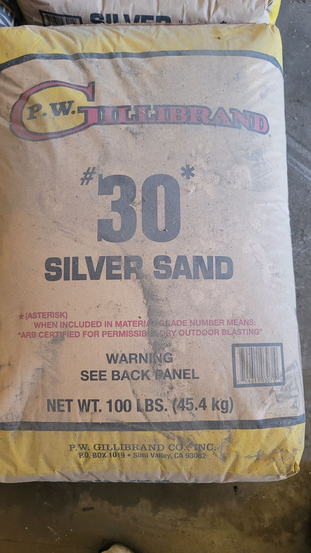 LOT - (10) 100 LB BAGS OF #30 SILVER SAND - Image 2 of 2