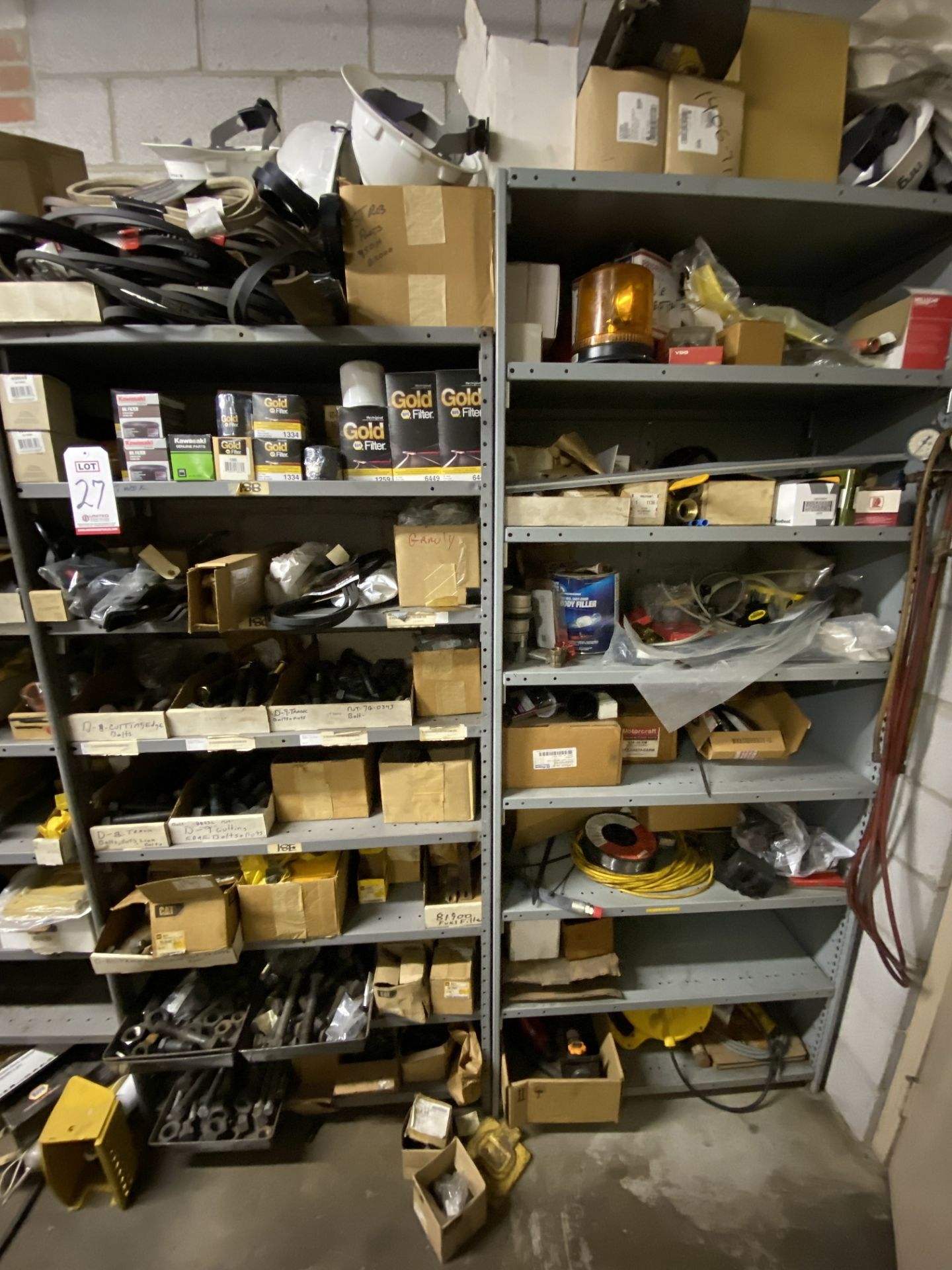 LOT - (18) SHELVES OF AUTOMOTIVE SERVICE PARTS (LOCATION: AS)