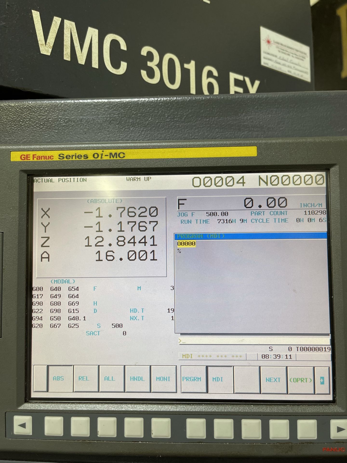 2008 MAG FADAL VMC3016FX-I0 MACHINING CENTER, ELITE PACKAGE, GE FANUC SERIES OI-MC CNC CONTROL, XYZ - Image 6 of 23