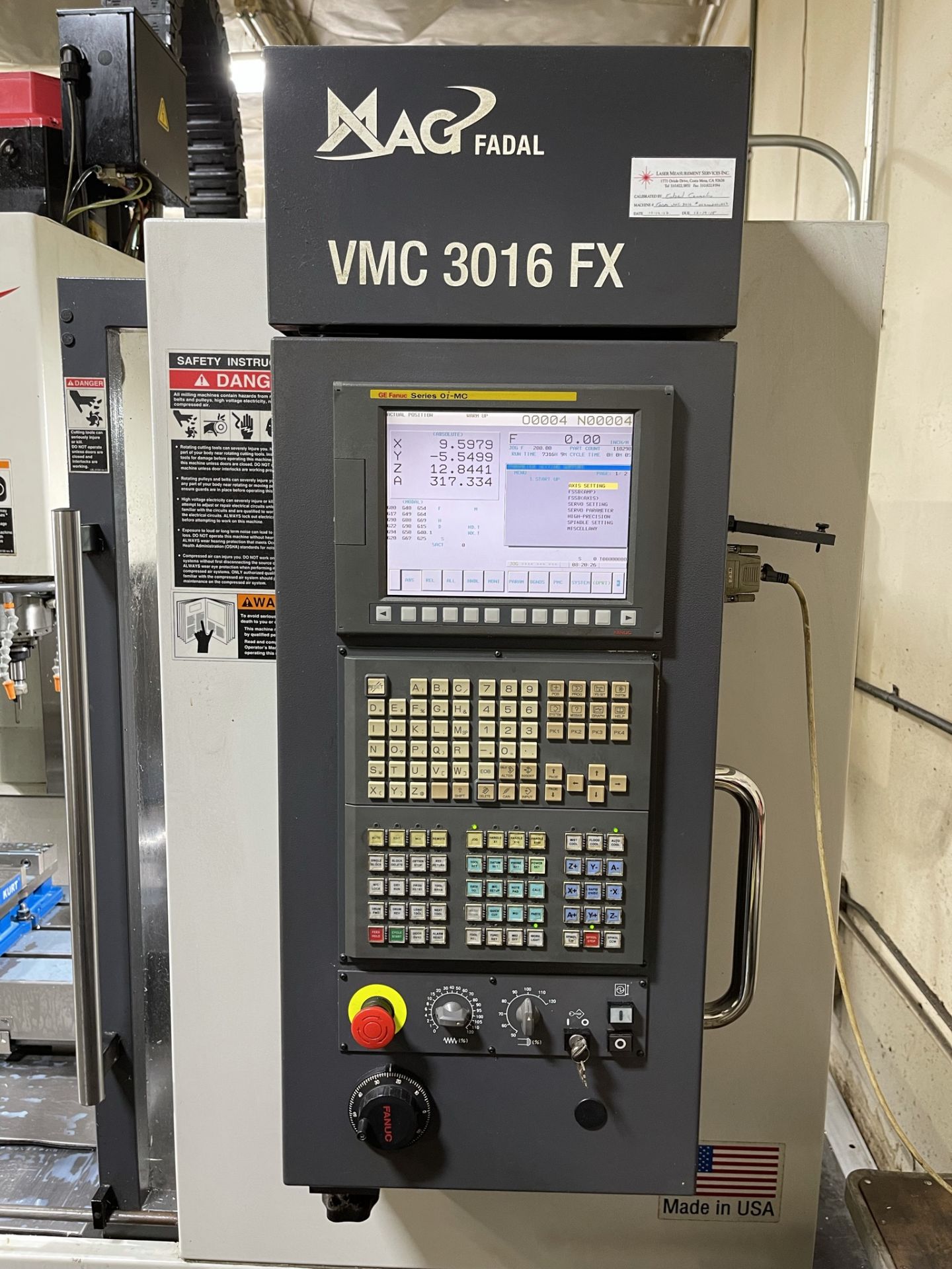 2008 MAG FADAL VMC3016FX-I0 MACHINING CENTER, ELITE PACKAGE, GE FANUC SERIES OI-MC CNC CONTROL, XYZ - Image 7 of 23