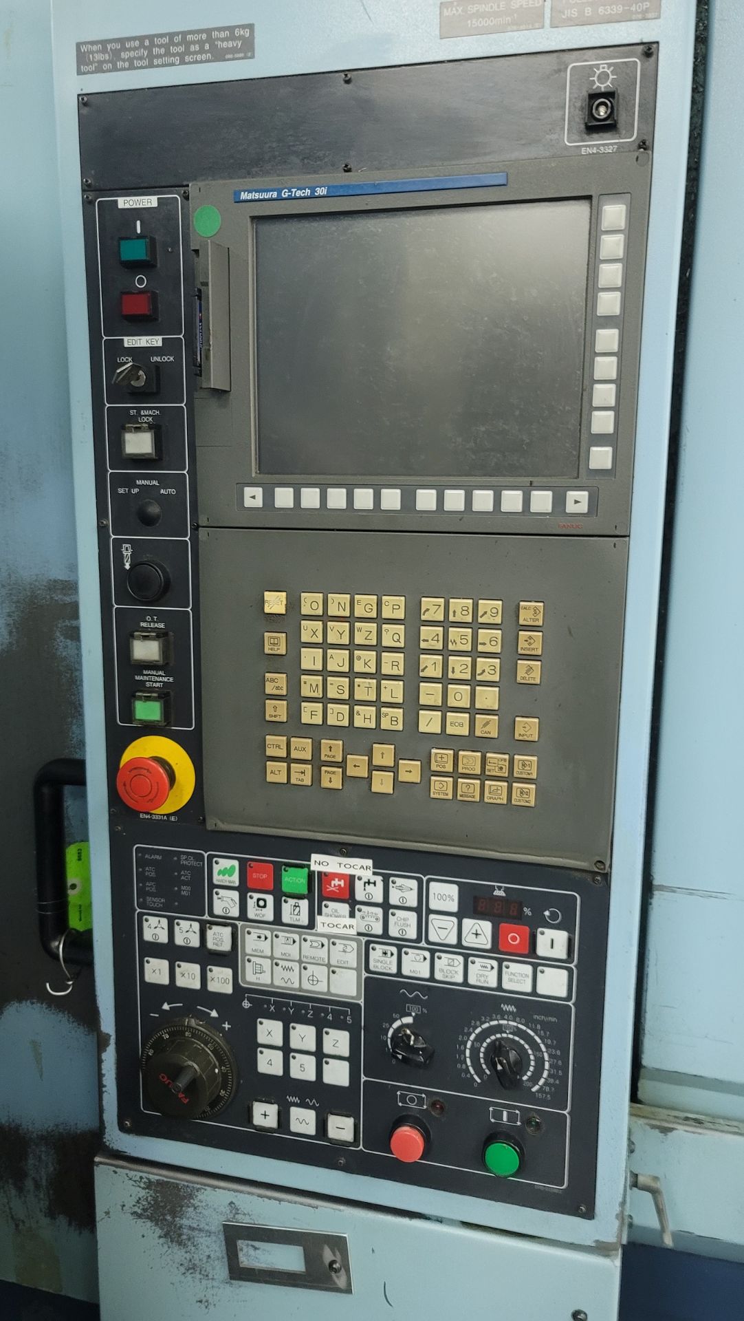 2005 MATSUURA H PLUS-300 PC11 HORIZONTAL MACHINING CENTER, MATSUURA G-TECH FANUC 30i CNC CONTROL, - Image 4 of 18