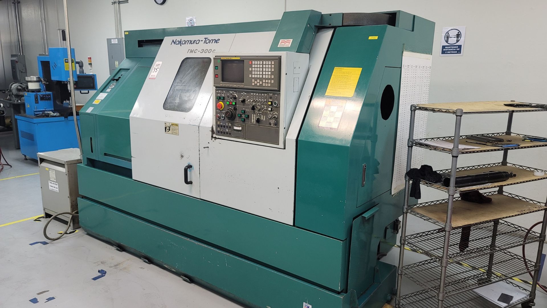 NAKAMURA TOME TMC-300C CNC LATHE, FANUC SERIES 16-T CONTROL, 16C COLLET NOSE, TAILSTOCK, S/N - Image 5 of 10