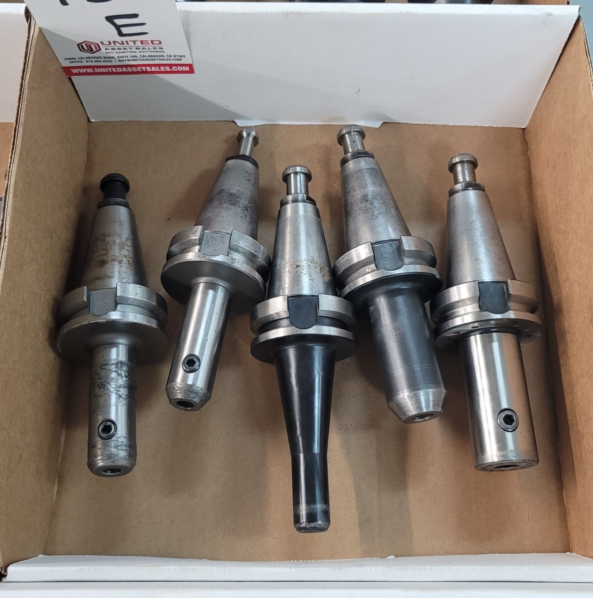 LOT - (5) BT-40 TOOL HOLDERS: (2) 1/8" SOLID, (2) 1/2" SOLID AND (1) 3/16", **IMMEX REGISTERED