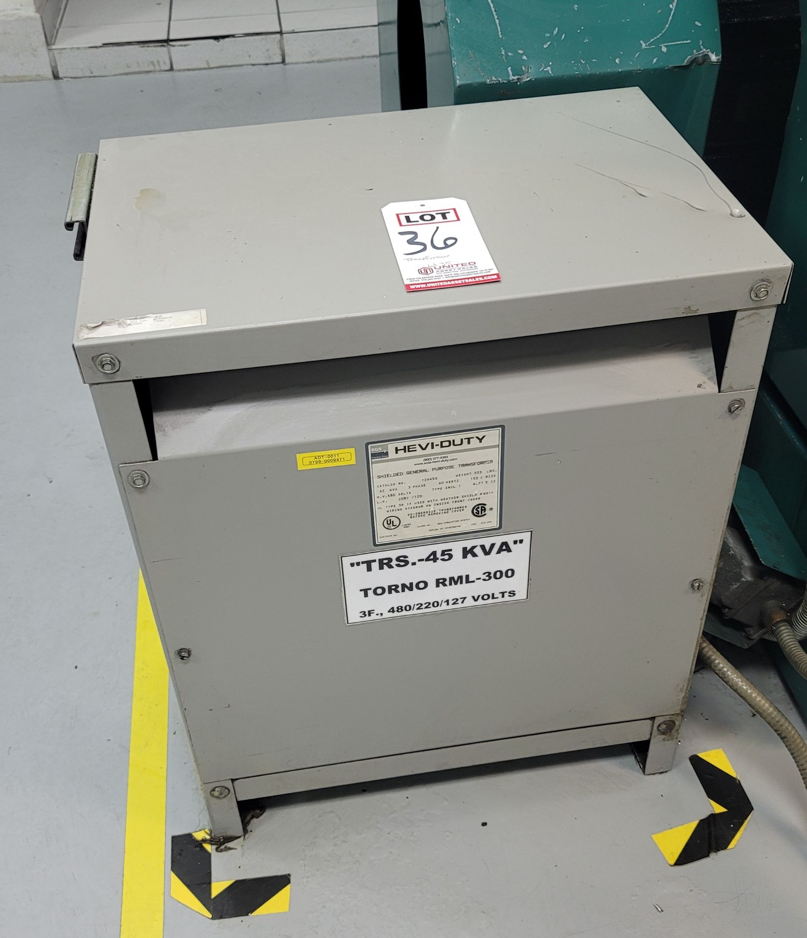 TRANSFORMER FOR LOT 35 MACHINE, 45 KVA, **IMMEX REGISTERED EQUIPMENT (NEEDS TO RETURN TO THE US)