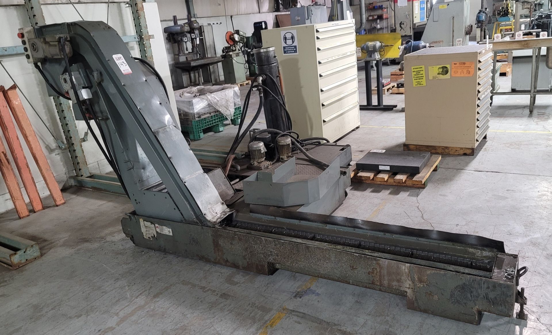 CHIP CONVEYOR/COOLANT TANK AND PUMP, FILTER, **IMMEX REGISTERED EQUIPMENT (NEEDS TO RETURN TO THE