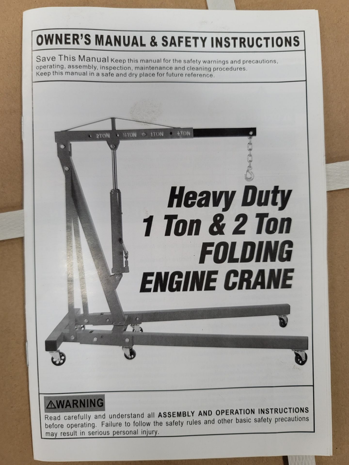 2020 HEAVY DUTY 2-TON FOLDING ENGINE CRANE, EAE AUTOMOTIVE EQUIPMENT CO. LTD. MODEL EE-SC001, - Image 3 of 3