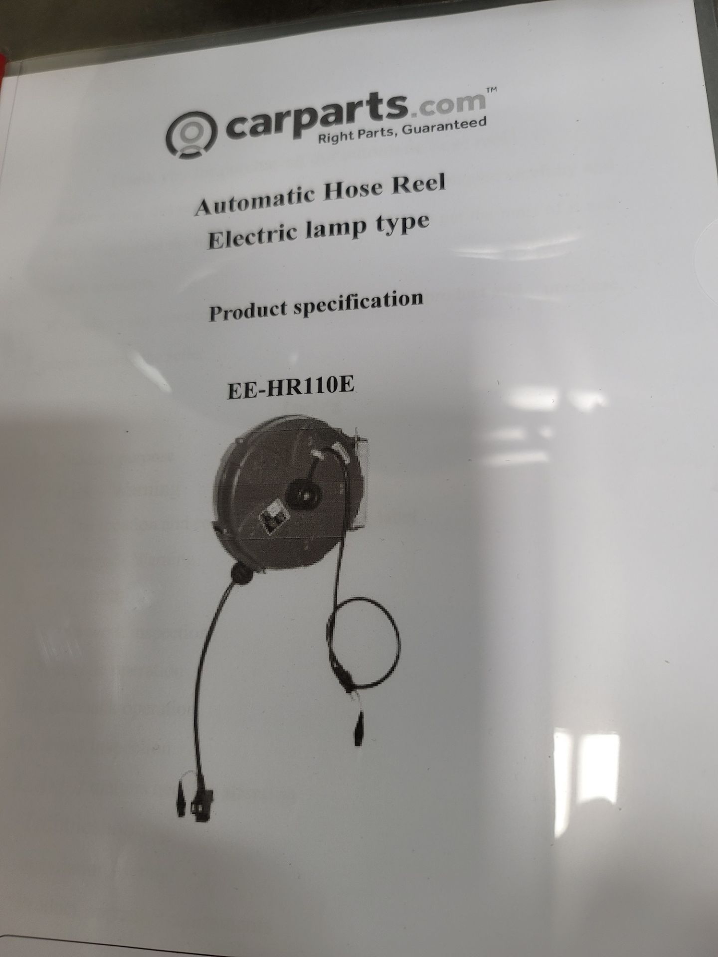 2020 DUAL RETRACTABLE REELS FOR AIR AND ELECTRICITY, MOUNTS TO CEILING, EAE AUTOMOTIVE EQUIPMENT CO. - Image 3 of 5