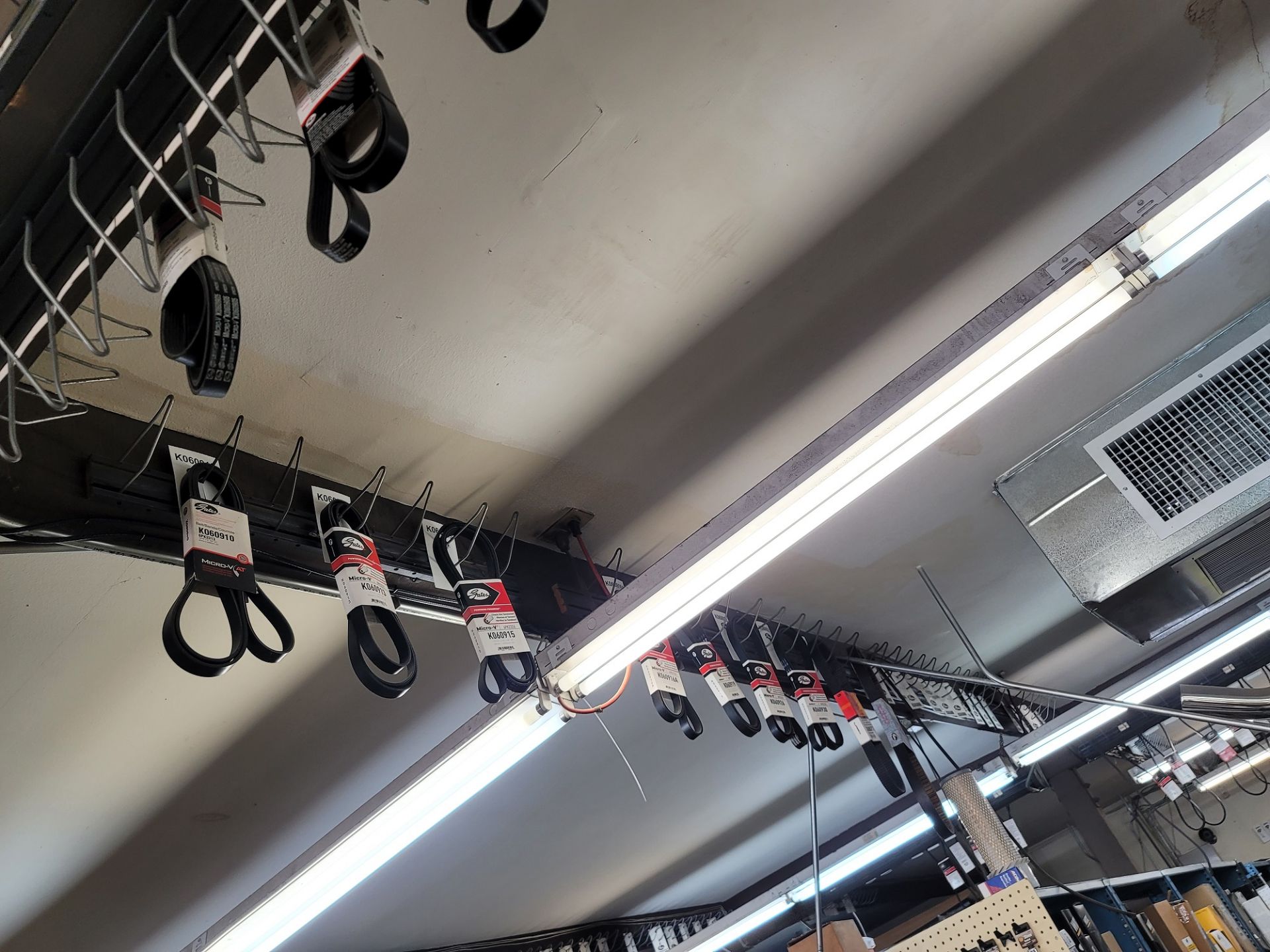 LOT - APPROX. (252) VARIOUS V-BELTS & SERPENTINE BELTS HANGING THROUGHOUT THE STORE, TAKE AS MANY OF - Image 2 of 7
