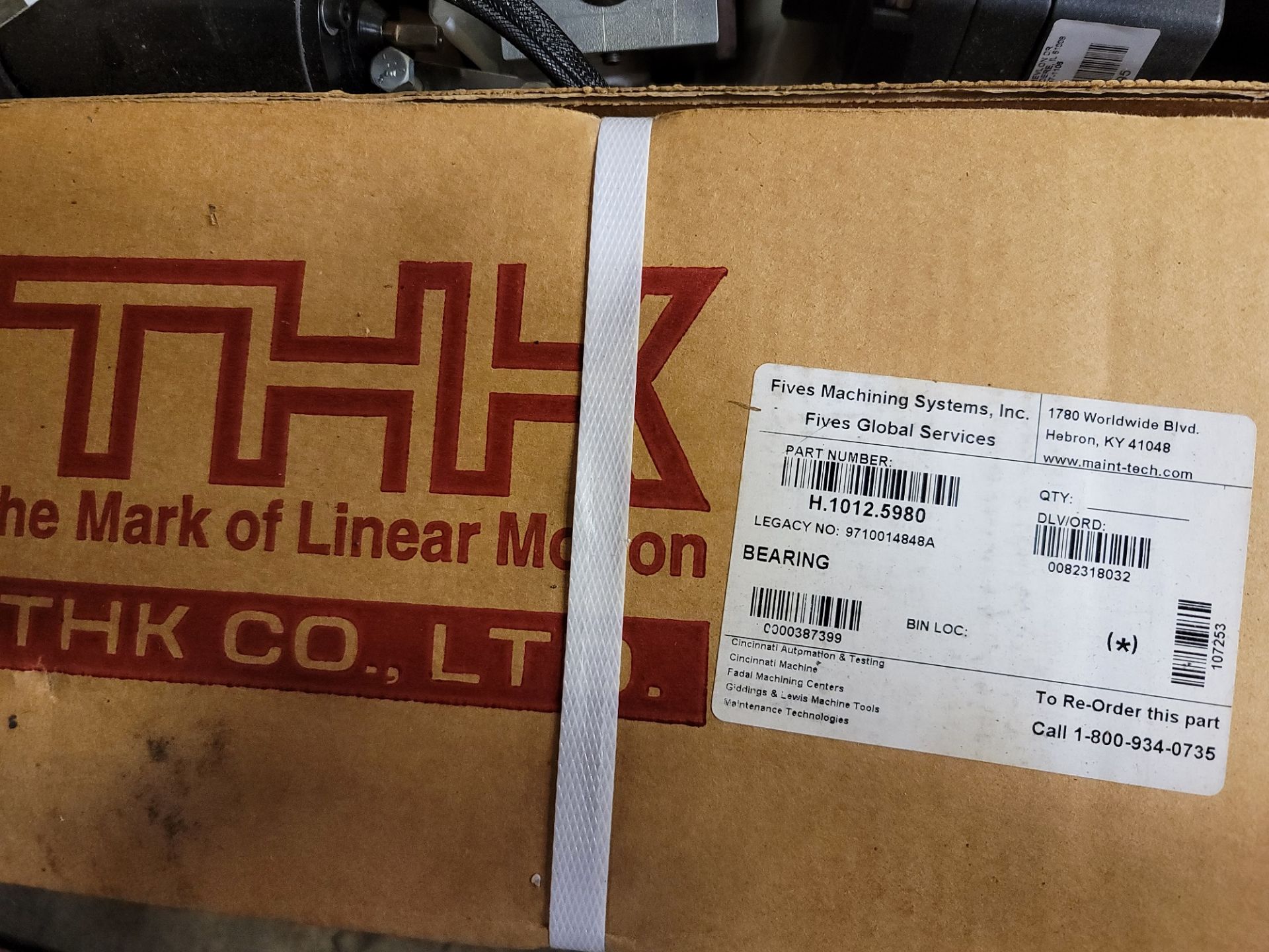 LOT - PALLET OF MISC ITEMS: THK BEARING, LINEAR RAIL, ETC. (LOCATION: MAINTENANCE WH) - Image 4 of 9