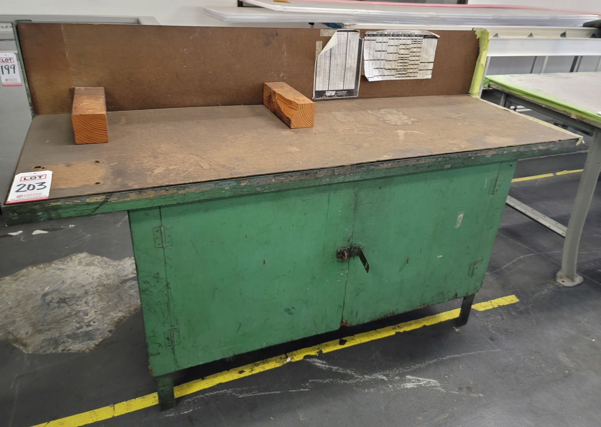 STEEL FRAME AND WOOD WORKBENCH, 6' X 25" TOP X 34" HT (LOCATION: BUILDING 2)