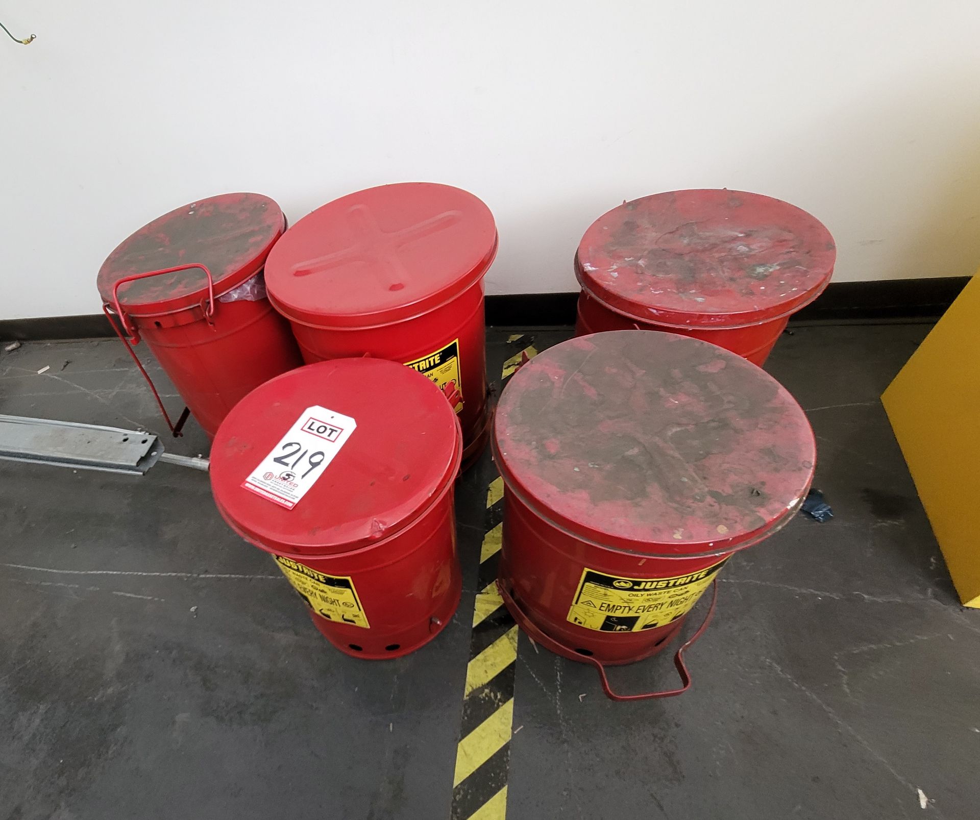 LOT - (5) OILY RAG WASTE CANS (LOCATION: BUILDING 2)