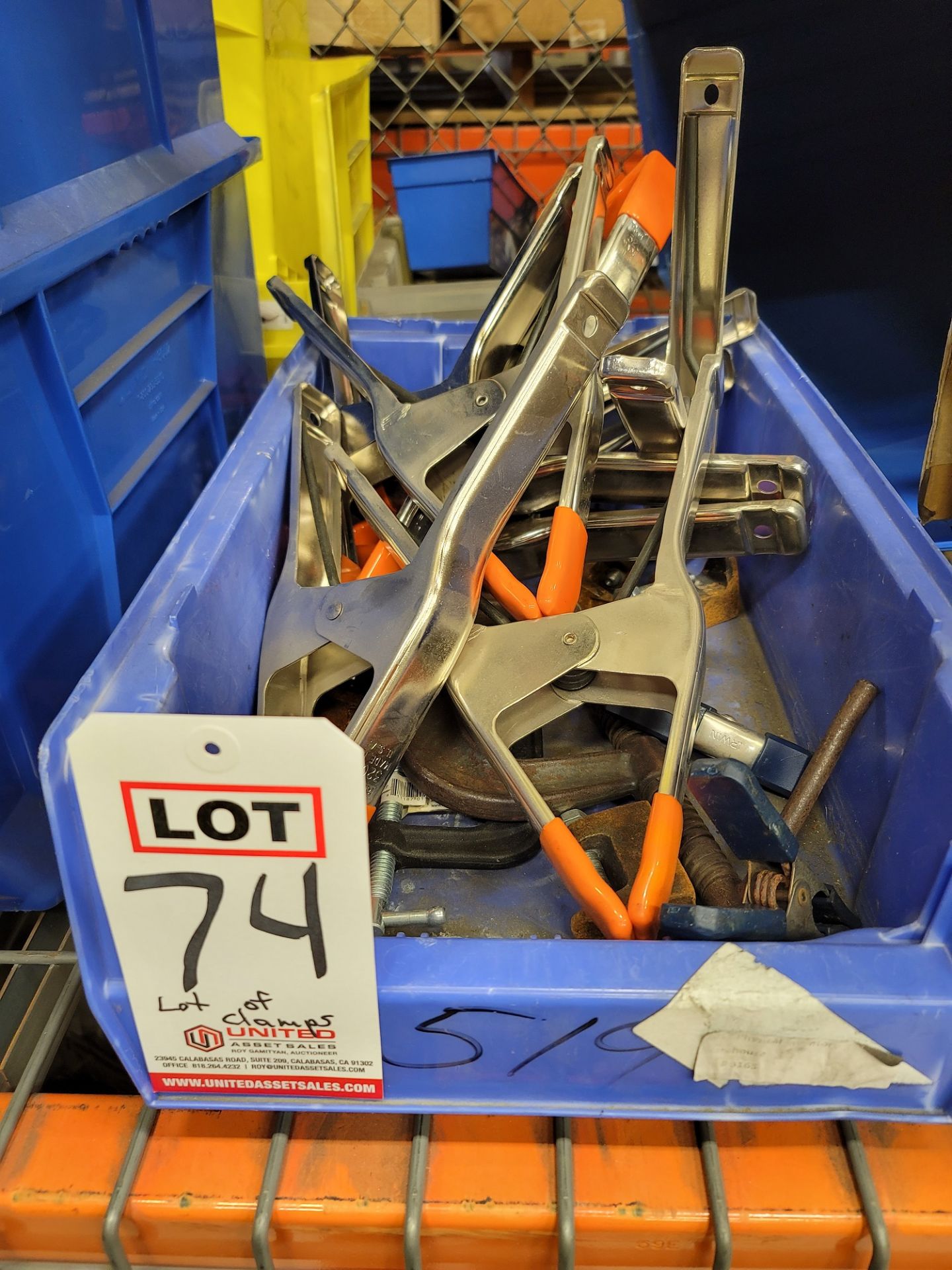 LOT - MISC SPRING, 'C' AND OTHER CLAMPS (LOCATION: MAINTENANCE WH)