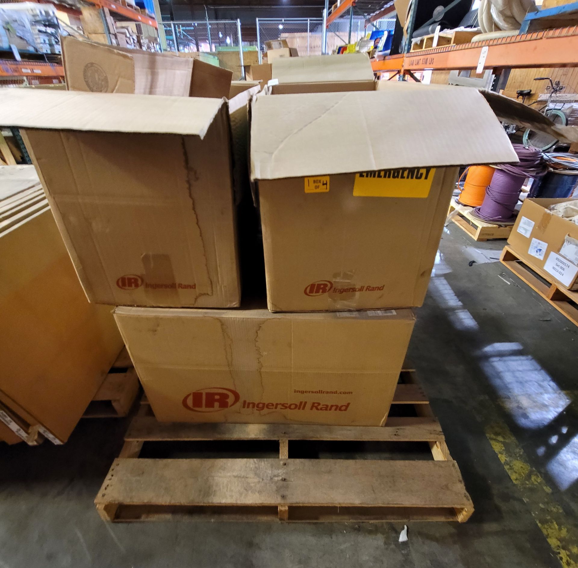 LOT - PALLET OF INGERSOLL-RAND FILTER ELEMENTS, MODEL NLM500, AND EDV-2000 ELECTRIC CONDENSATE