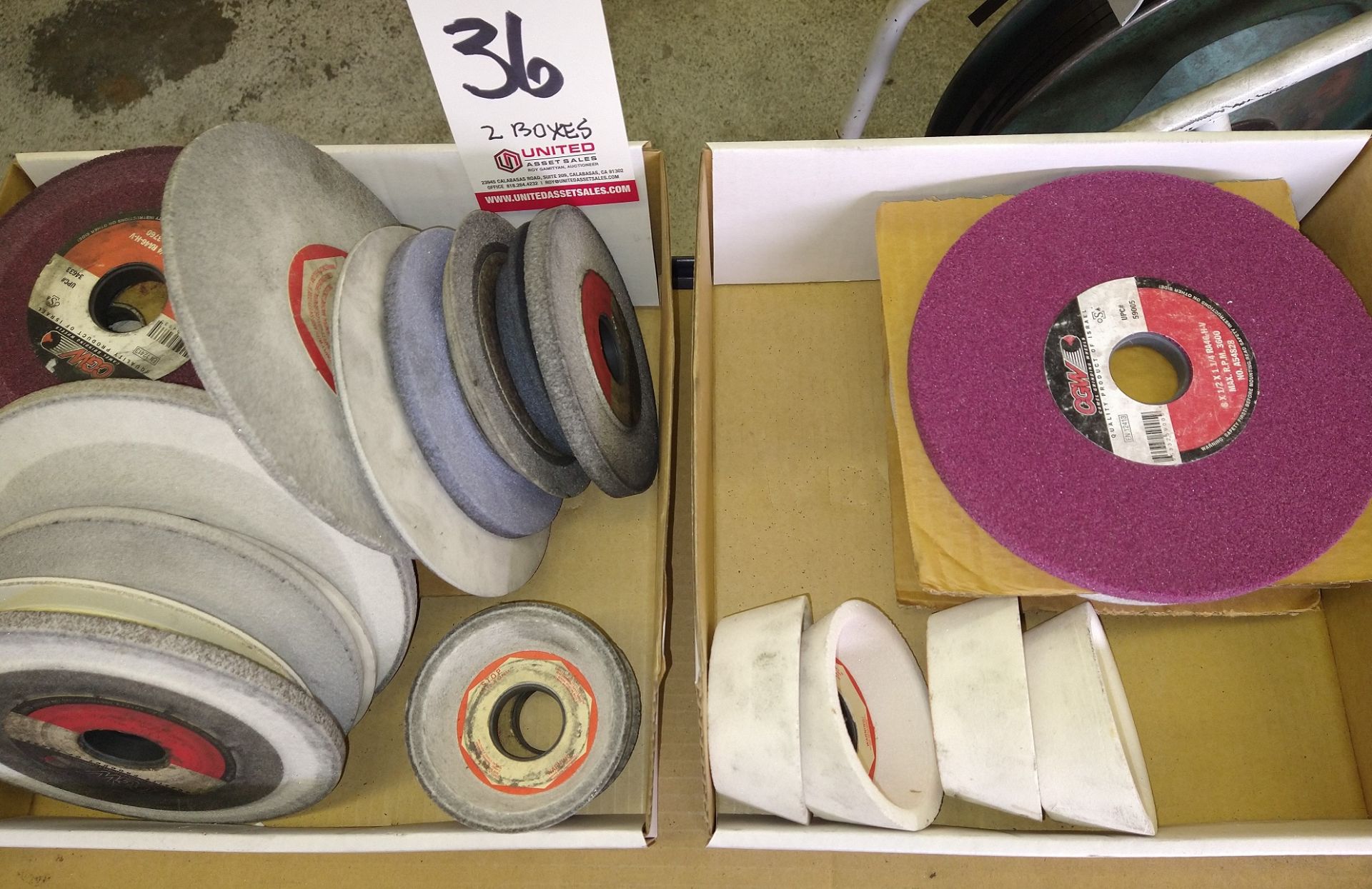 LOT - (2) BOXES OF ASSORTED GRINDING WHEELS