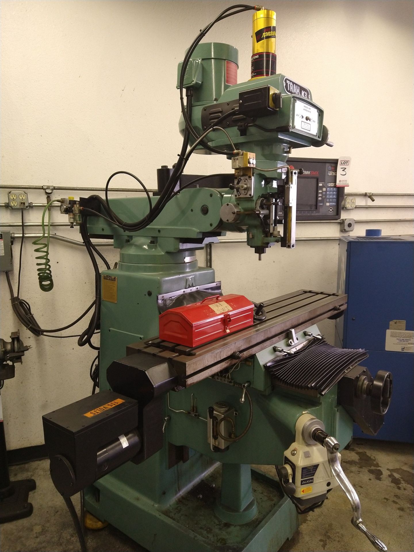 2013 TRAK K3SX CNC KNEE MILL, TRAVELS: 32" X 16" X 16", 50" X 10" TABLE, R8 SPINDLE TAPER, 4200 RPM, - Image 3 of 6
