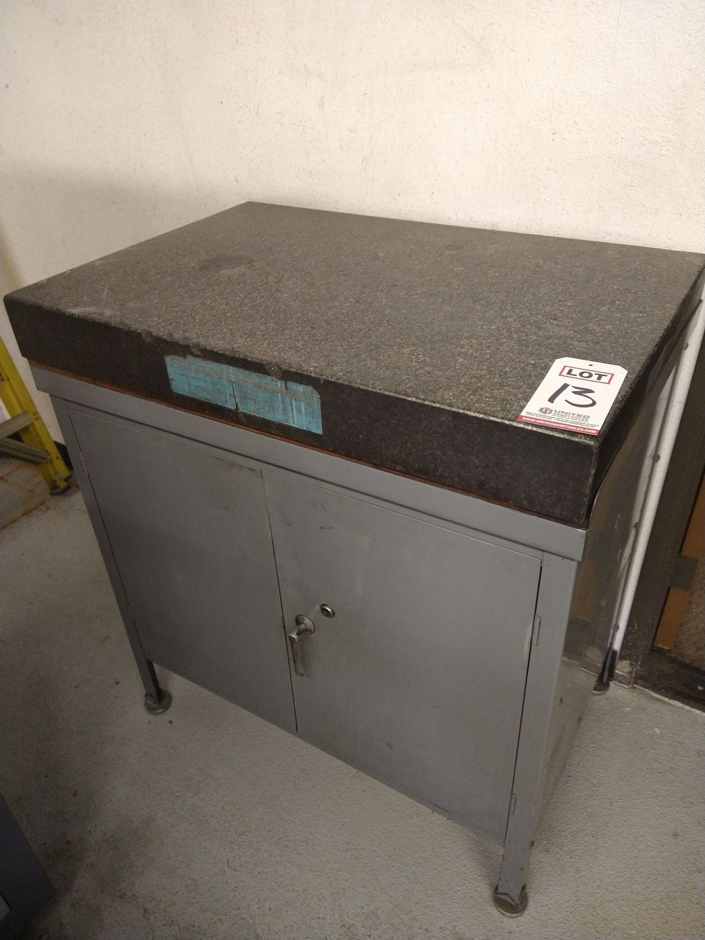 GRANITE SURFACE PLATE, 2' X 3', W/ CABINET STAND