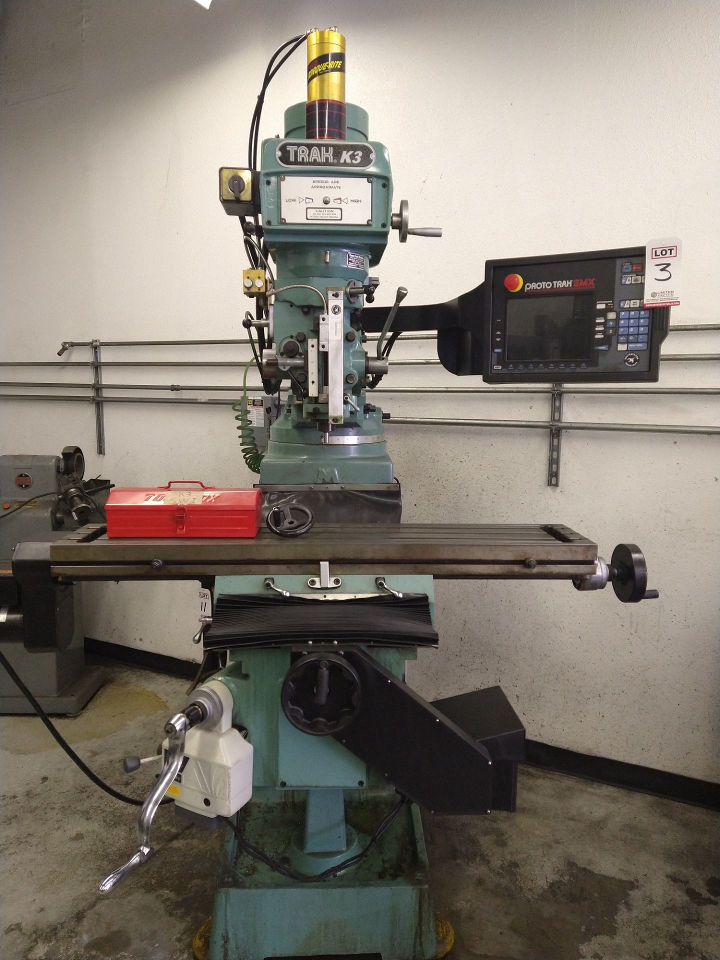 2013 TRAK K3SX CNC KNEE MILL, TRAVELS: 32" X 16" X 16", 50" X 10" TABLE, R8 SPINDLE TAPER, 4200 RPM, - Image 2 of 6